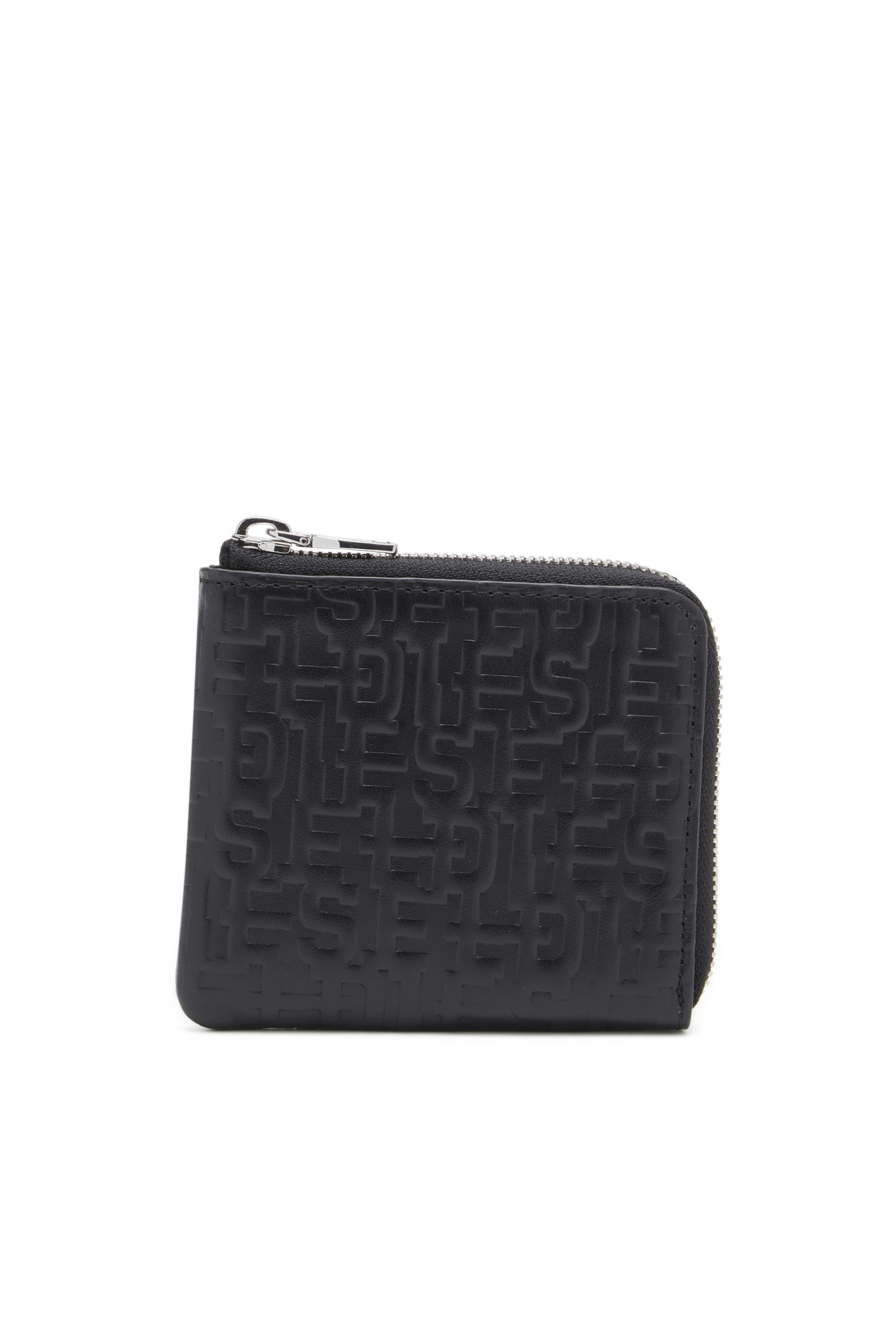 Portefeuille zippé en cuir monogram