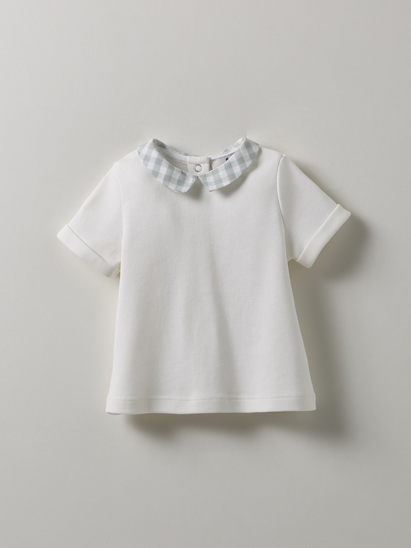 T-SHIRT MC COL VICHY