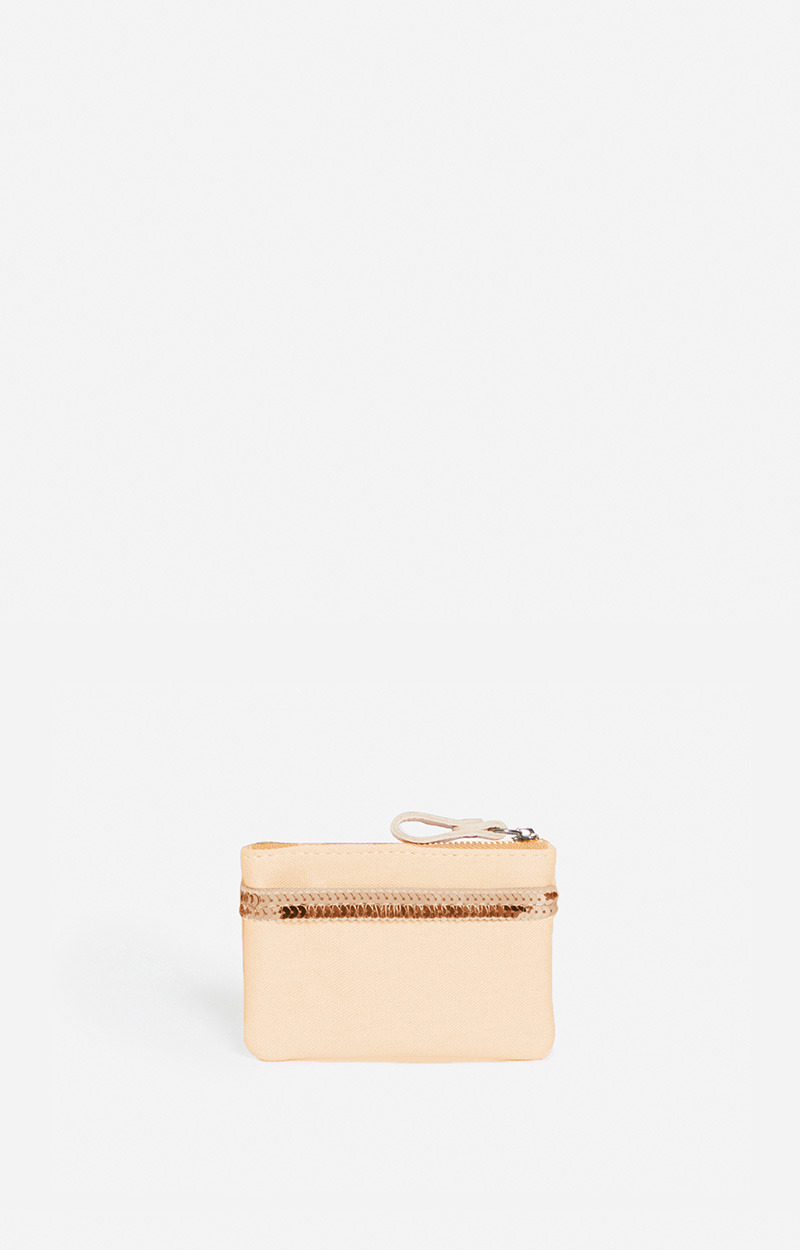 Petit Porte-Monnaie En Toile & Sequins