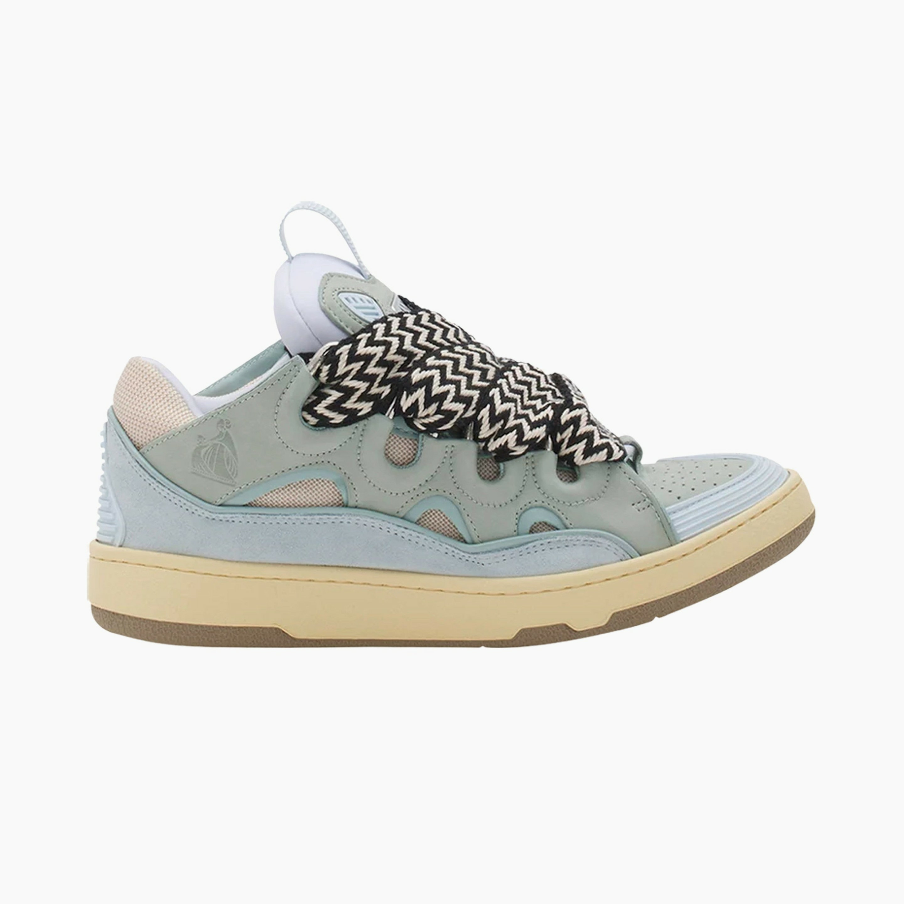 Lanvin Leather Curb Sneaker Pale Blue