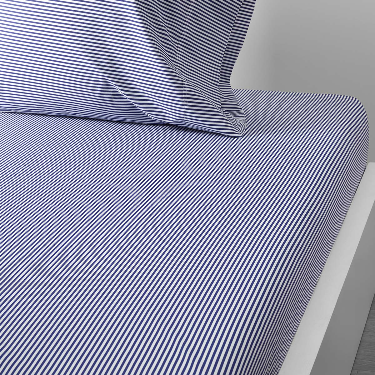 Drap housse en percale de coton 160 fils/cm², Shirting Stripe