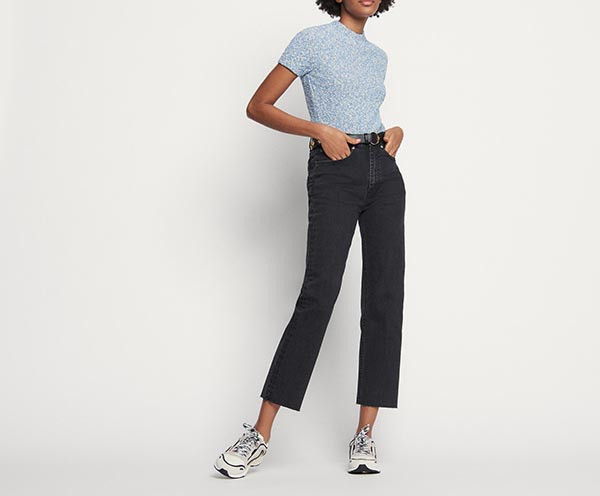 Jean droit à bords francs