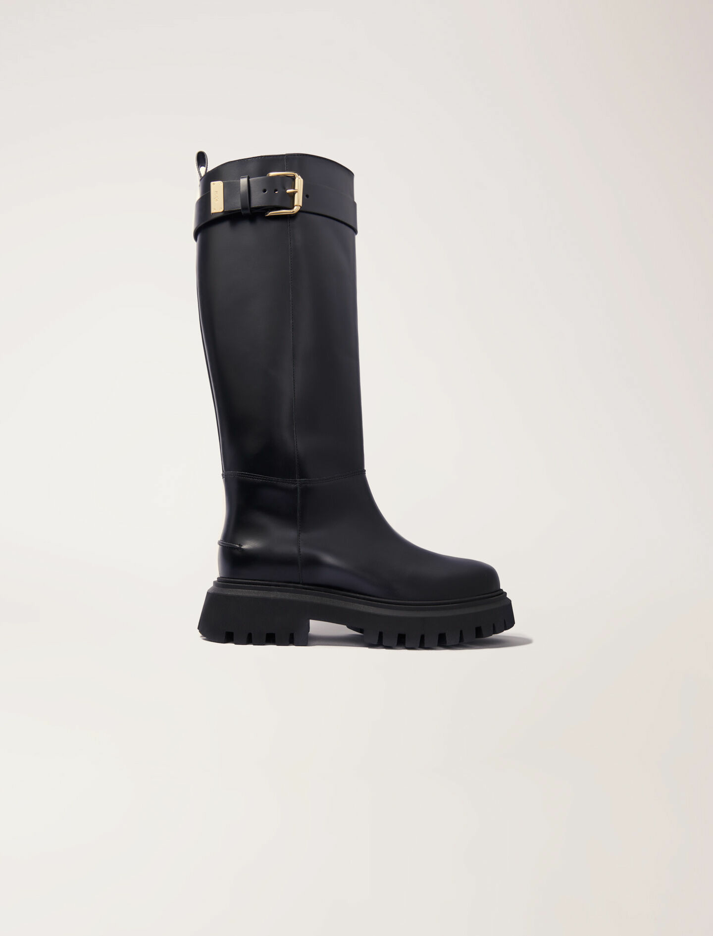 Bottes en cuir à boucle