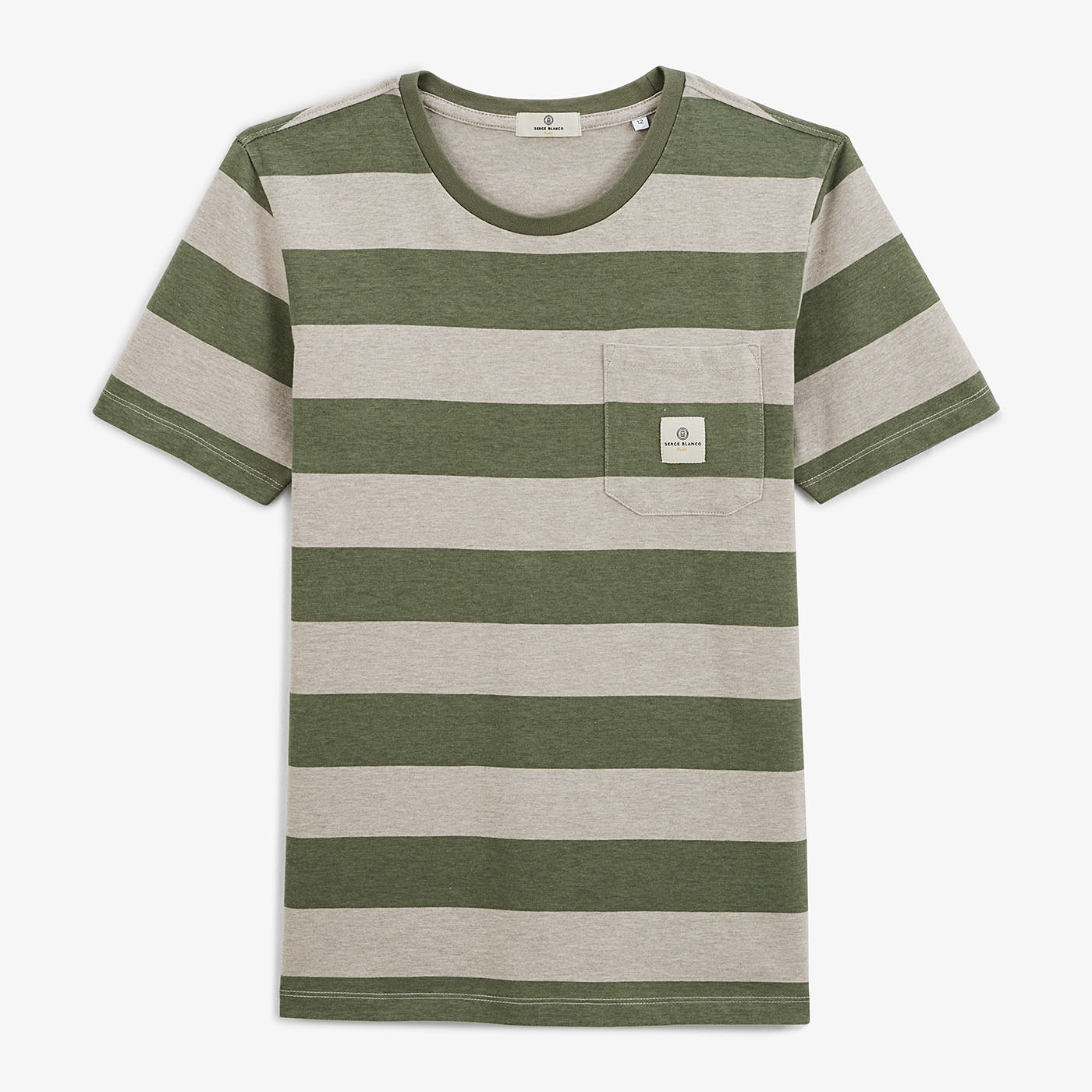 T-shirt Timothee junior rayé vert avocat