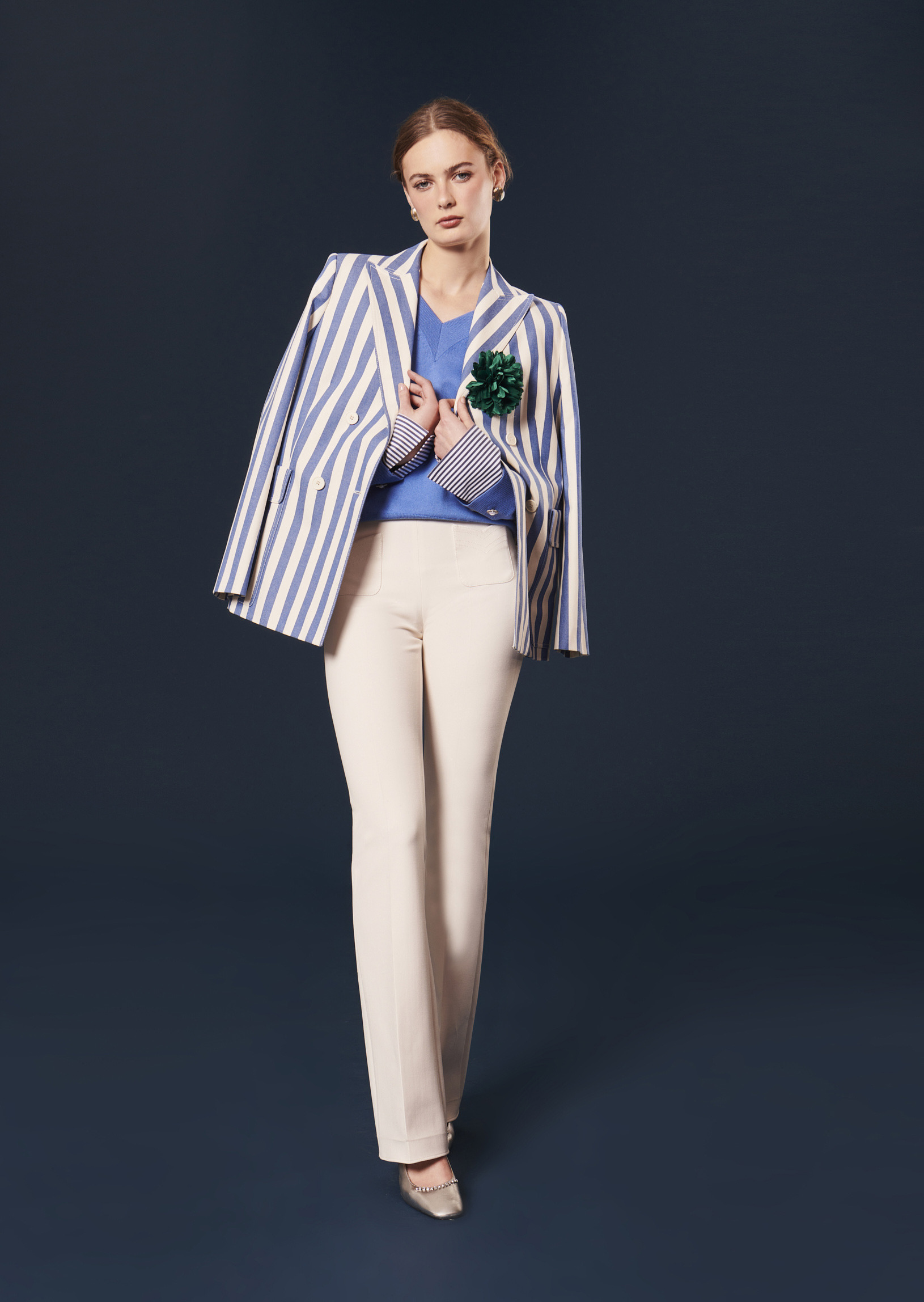 Pantalon Phoenix-Ecru en Polyester