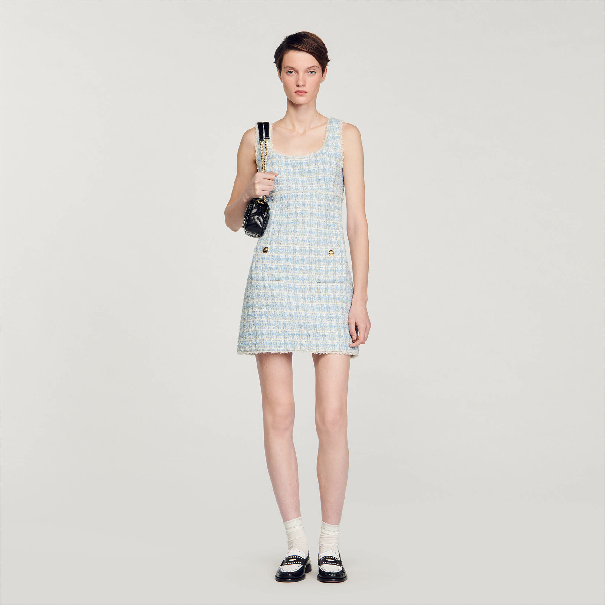 Robe courte en tweed