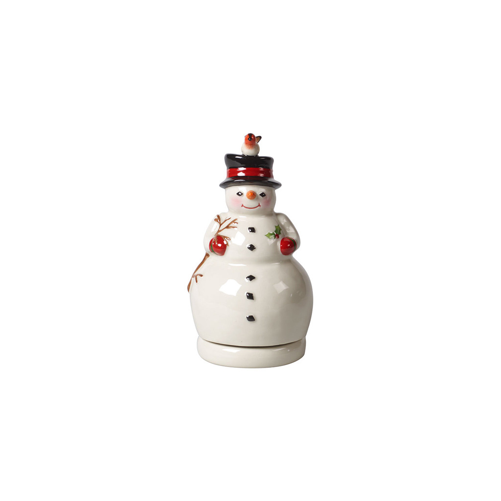 Nostalgic Melody bonhomme de neige rotatif, blanc, 9 x 9 x 17 cm