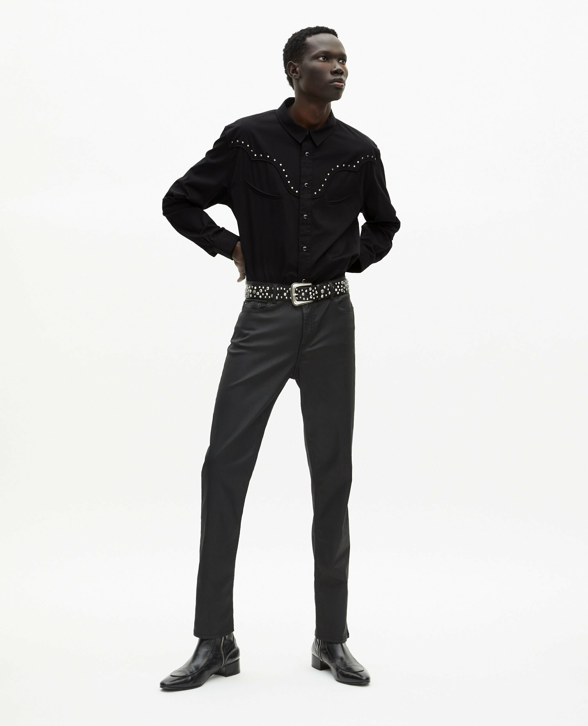 Chemise Style Western Noire Homme