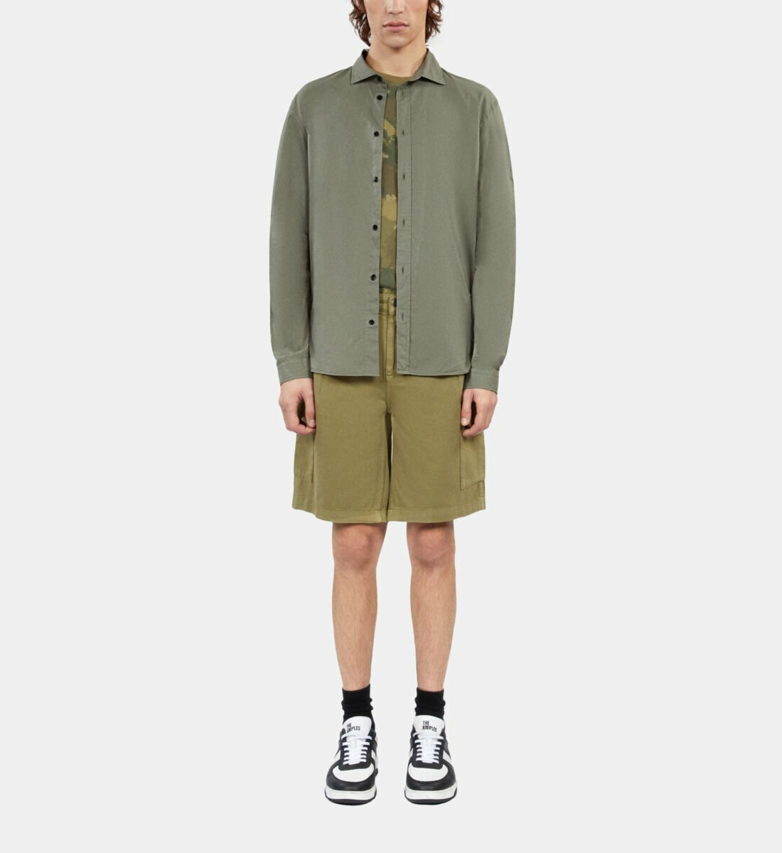 Chemise Verte En Voile De Coton Homme