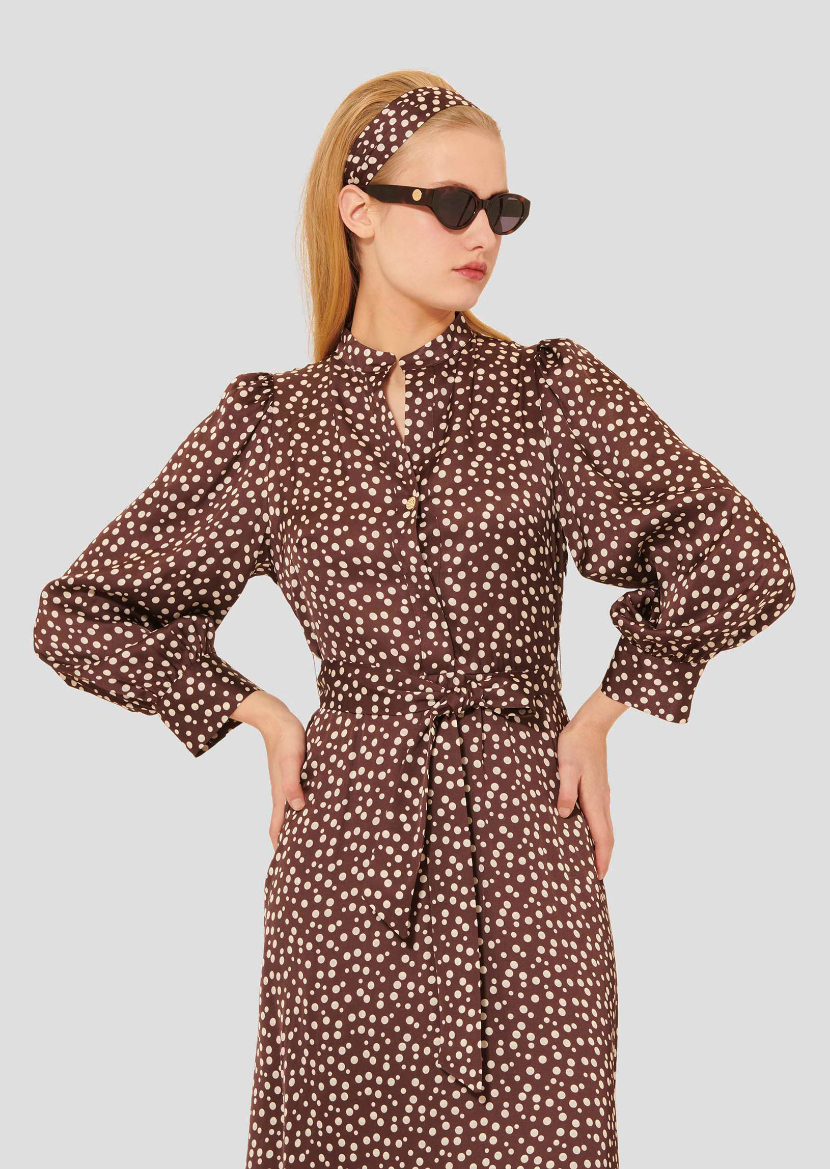 Robe Rivoltina-Chocolat en Viscose