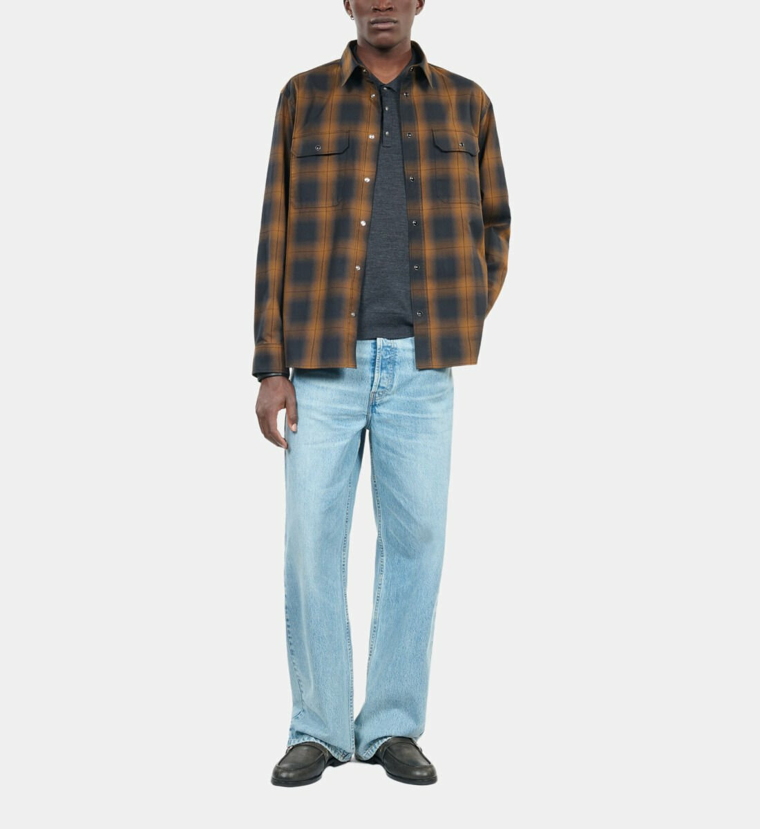 Surchemise À Carreaux Noirs Et Marrons Homme