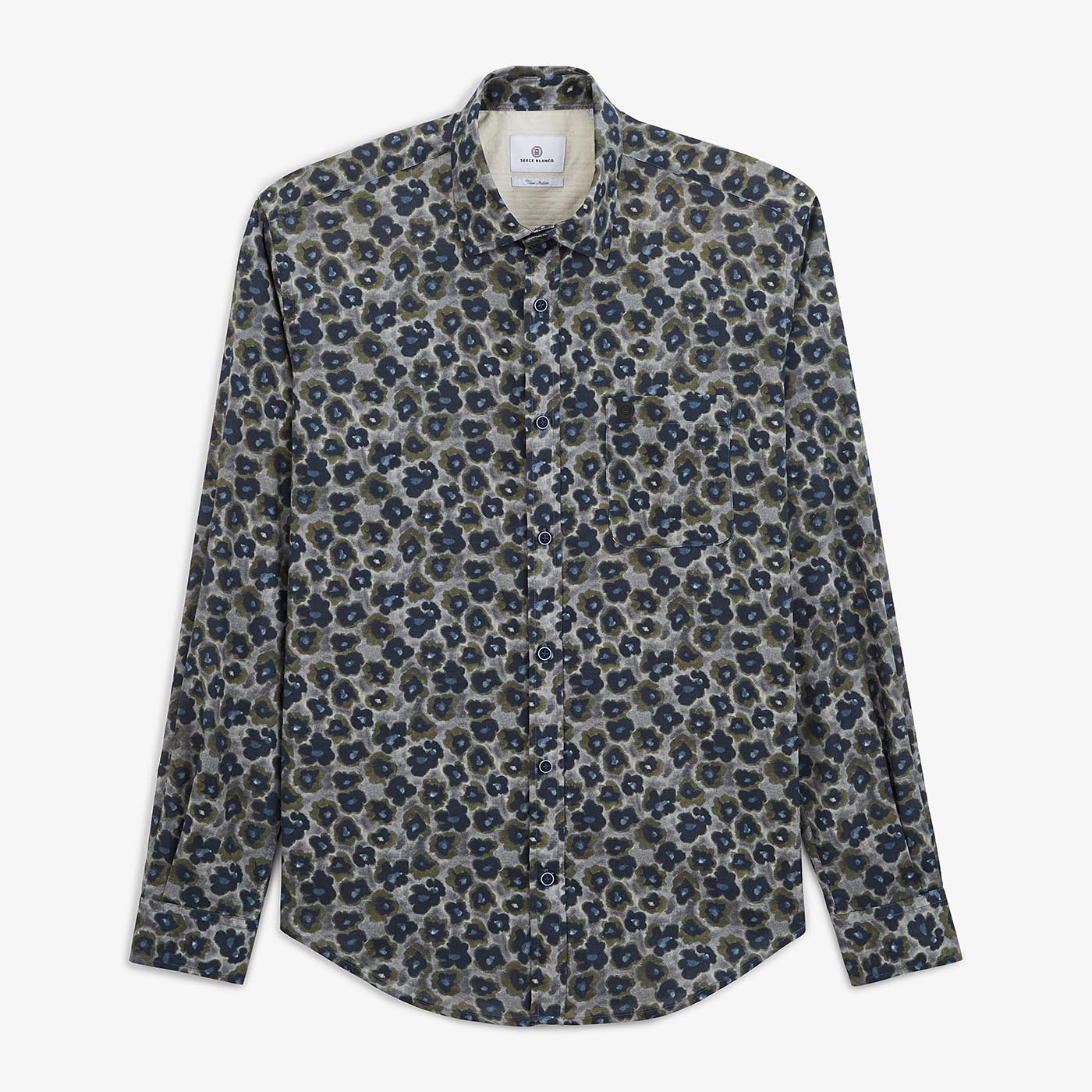 Chemise imprimée gris foncé