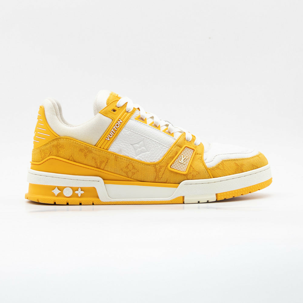 Louis Vuitton Trainer Yellow Monogram Denim White