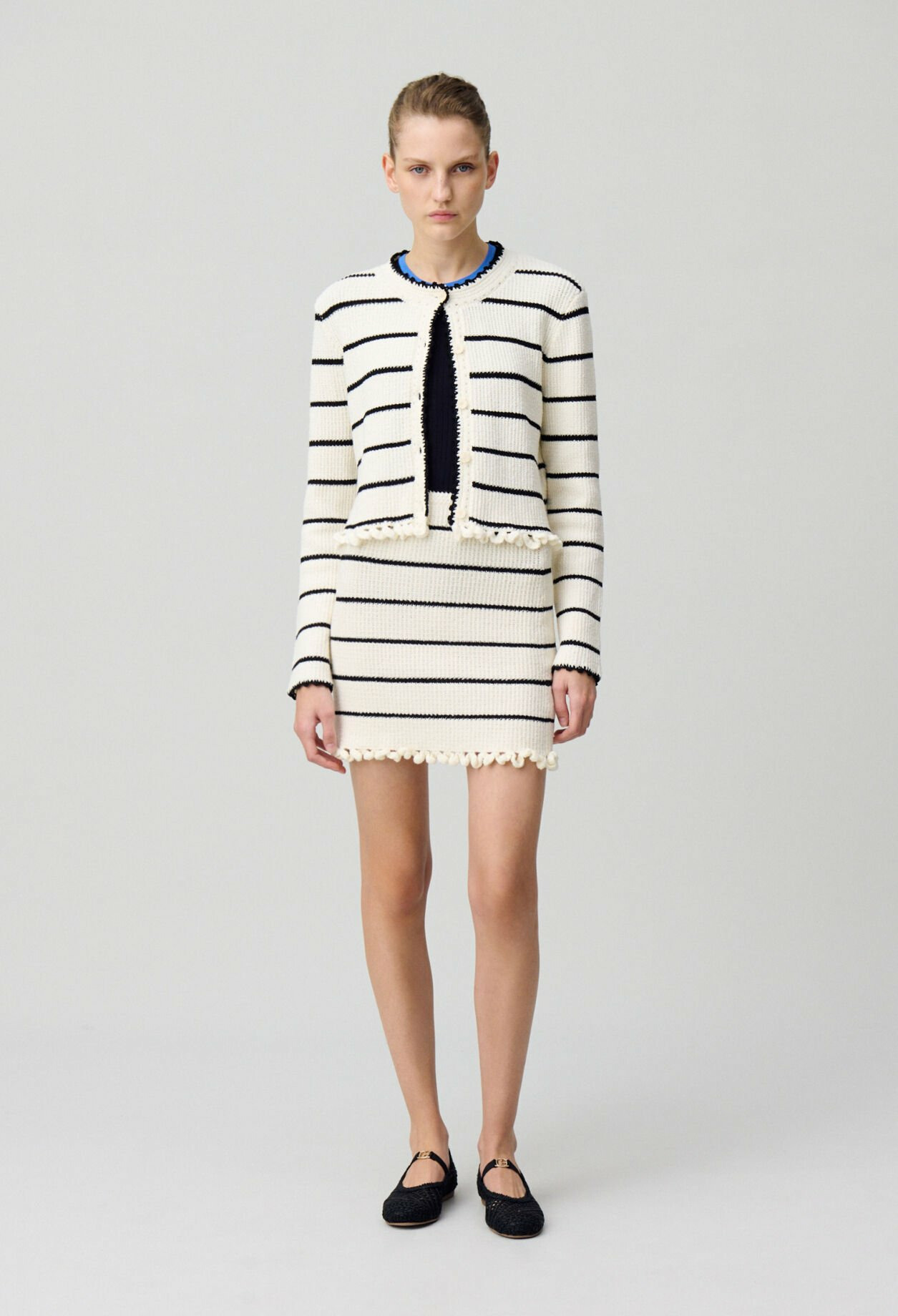 Jupe rayures maille fine