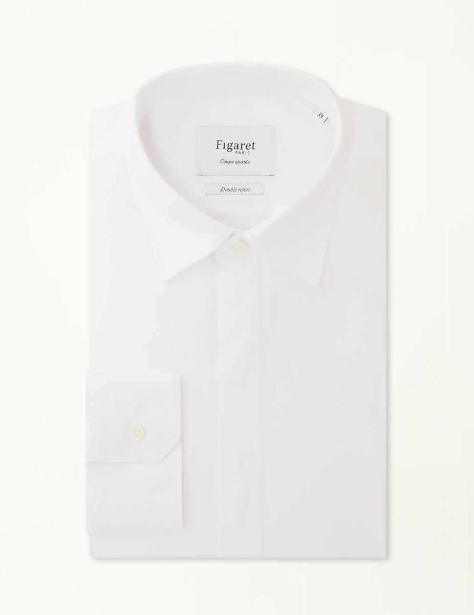 Chemise Ajustée en popeline blanche