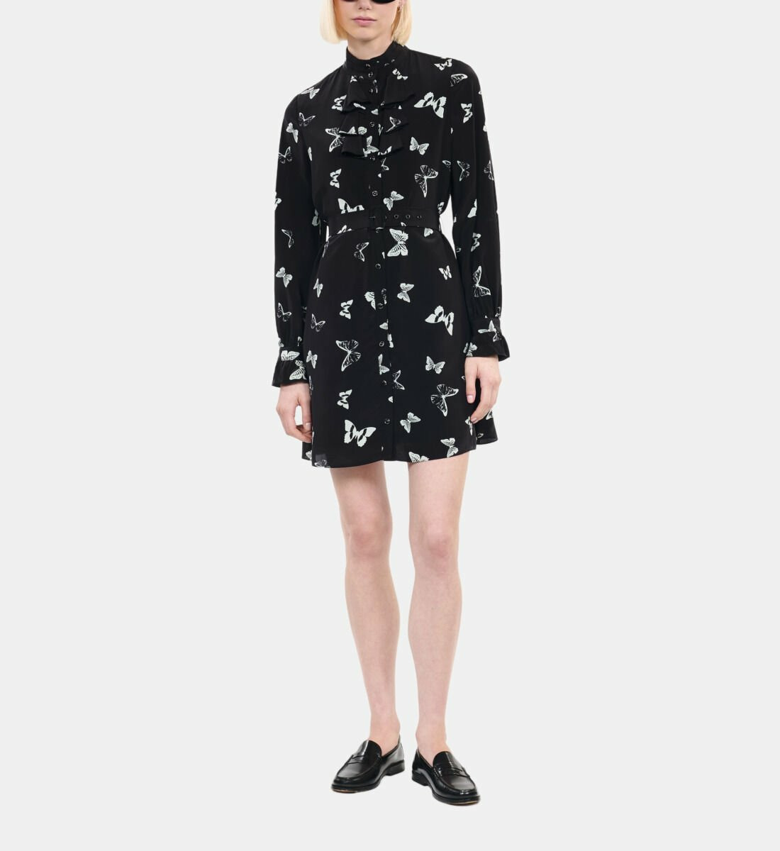 Robe Courte Imprimée Papillons Femme