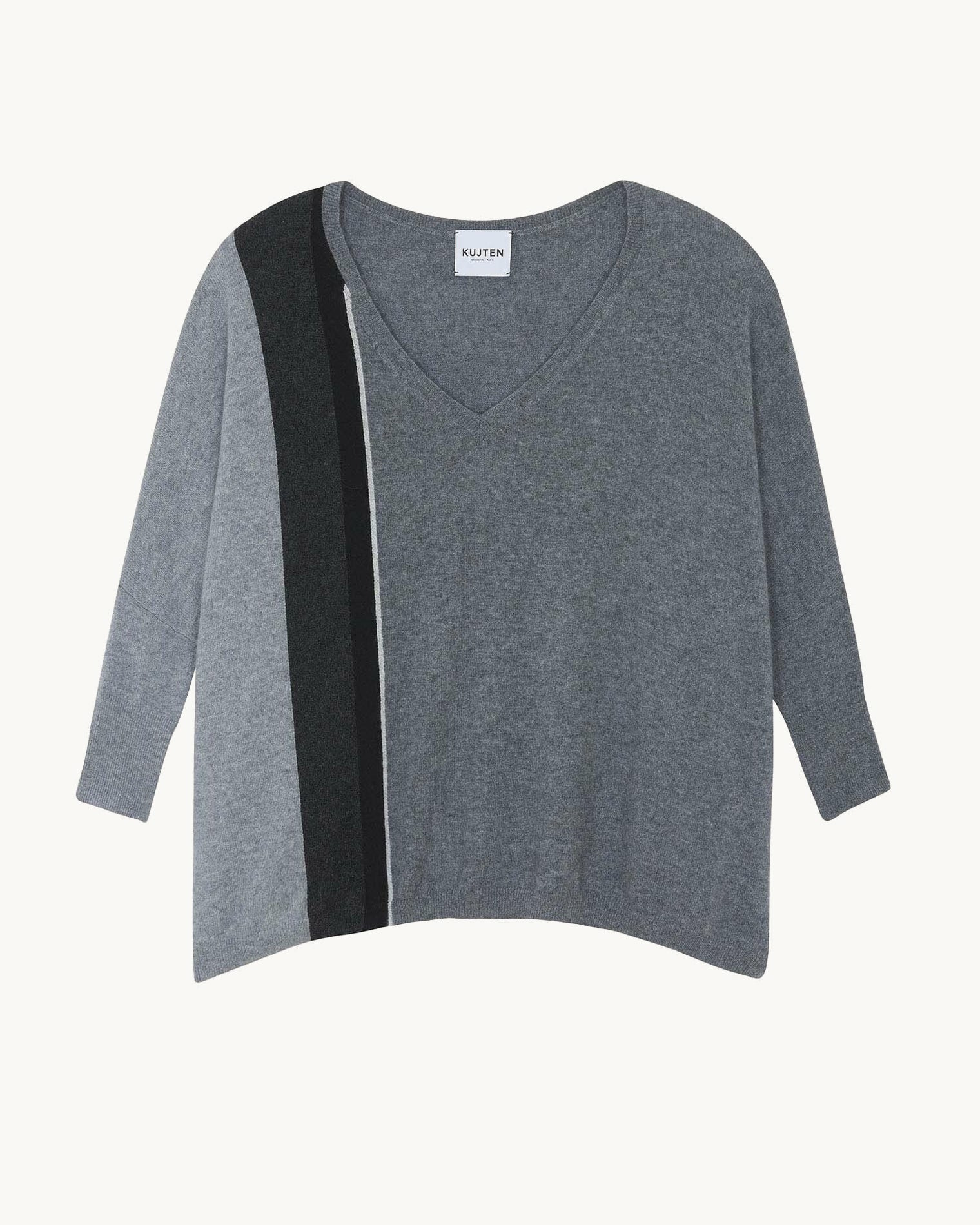 Pull Minie Cb Pull Cachemire Col V Oversize, 2 fils