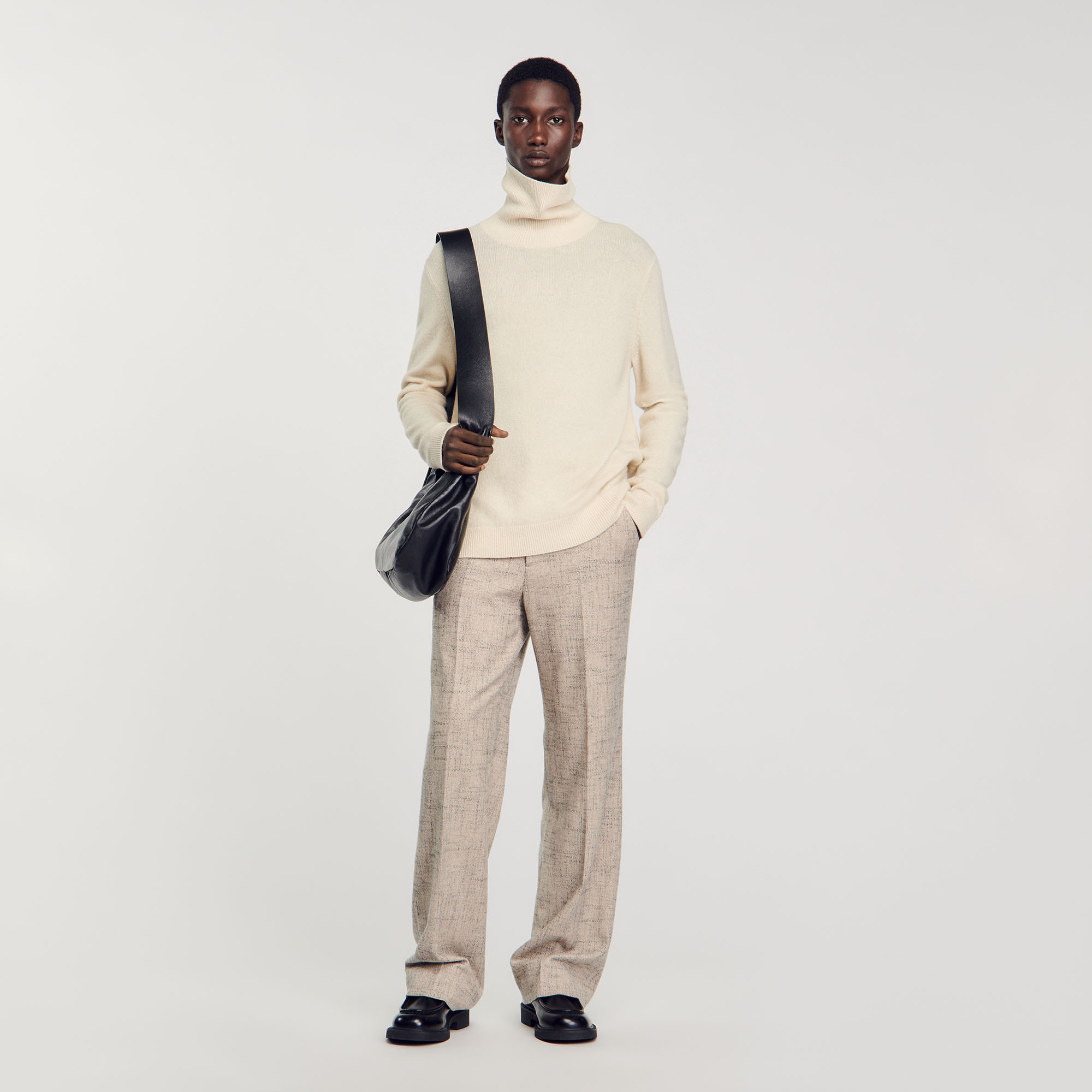 Pull col roulé laine et cachemire