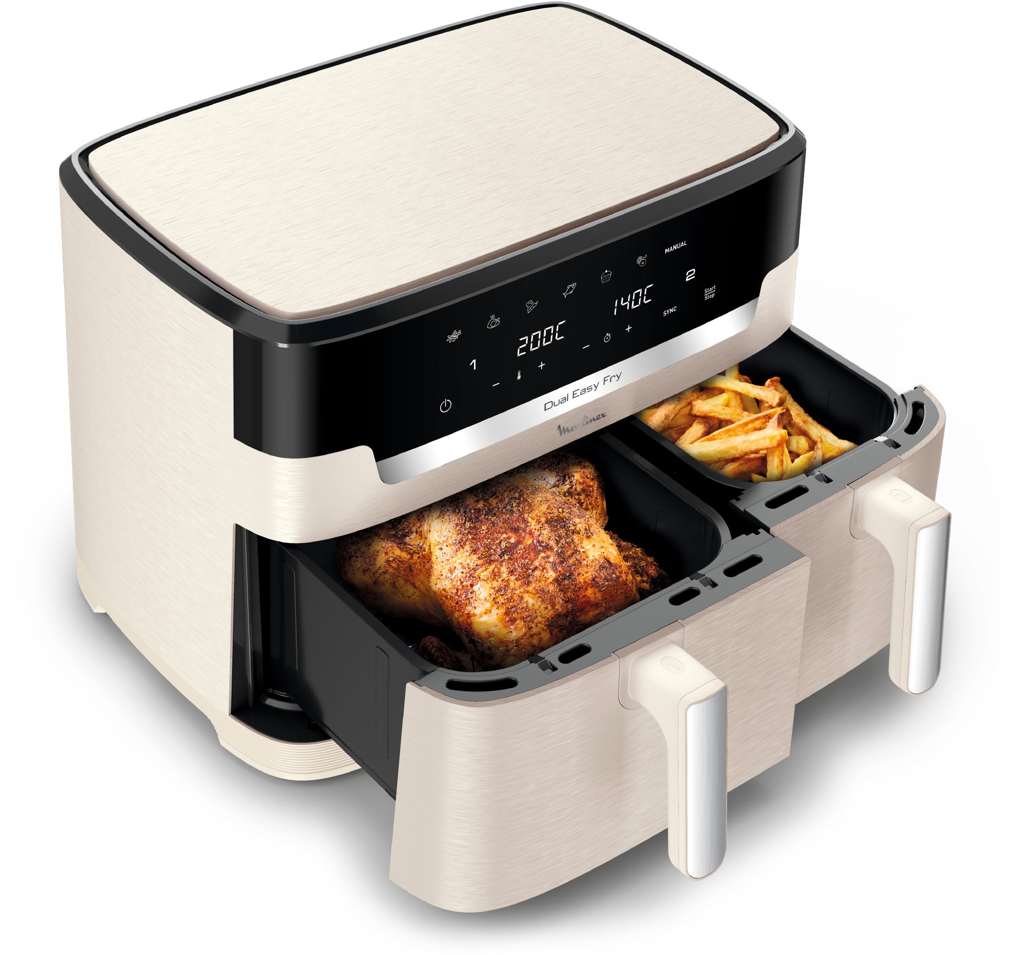 XXL Dual Easy Fry, Dual Air fryer, Synchro Cooking, 11L, +8 people