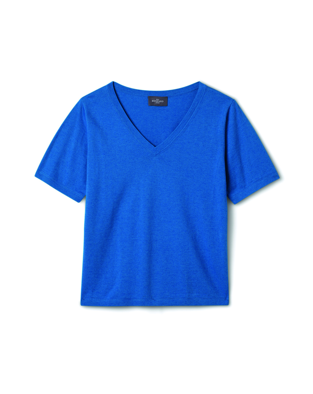 T-shirt col V - Femme - BLEU BRUNNERA
