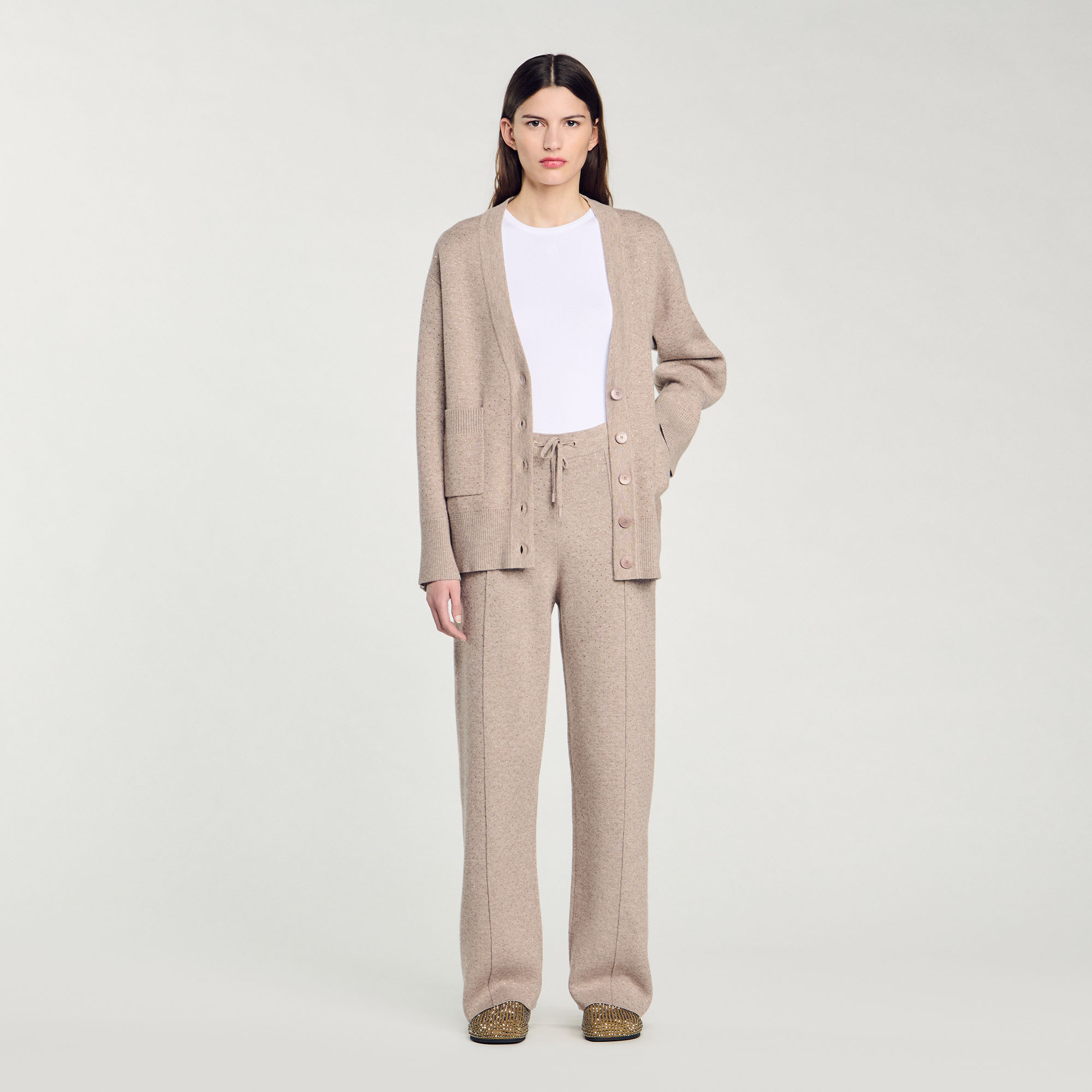 Pantalon à mini strass