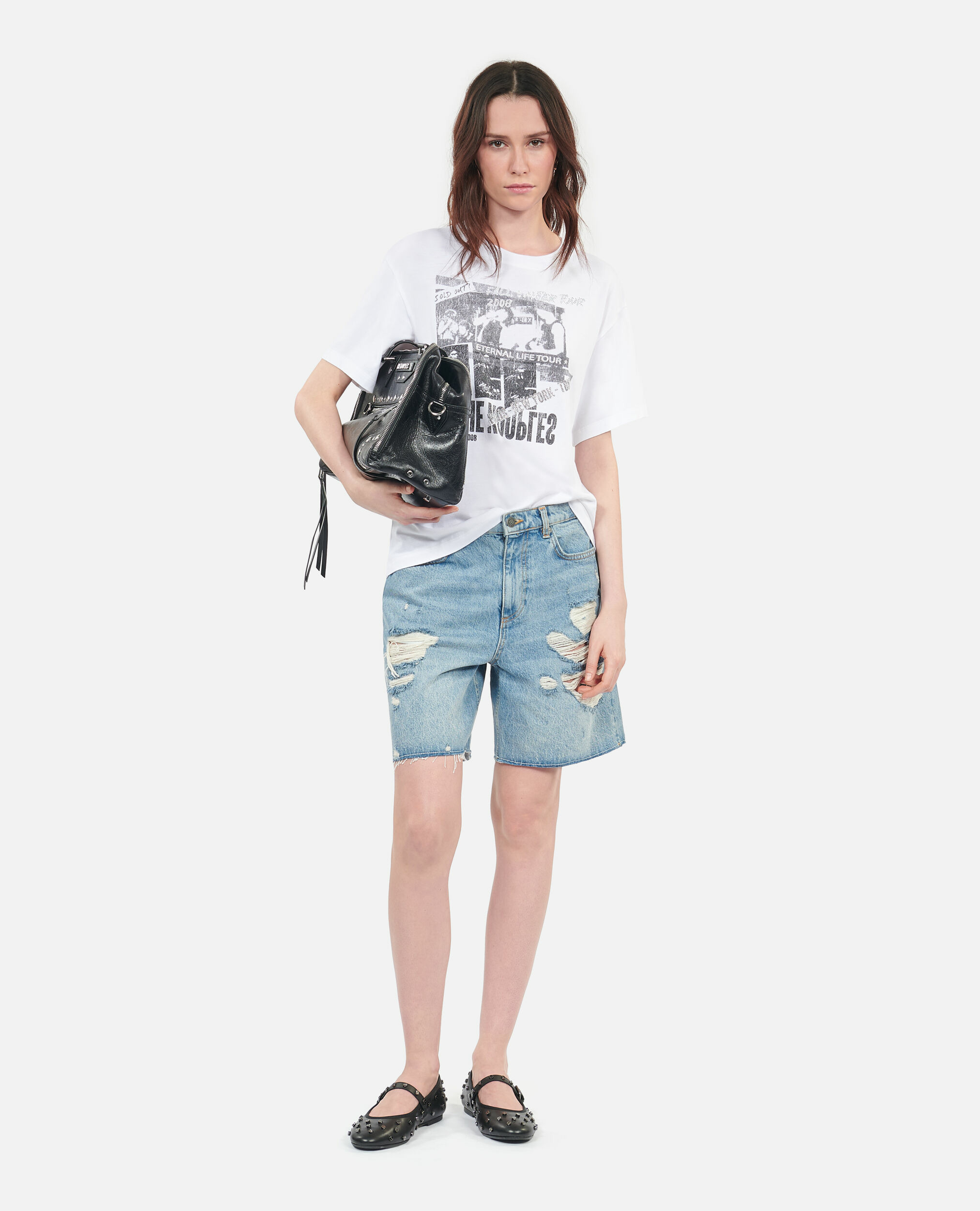 T-Shirt Blanc Sérigraphie Eternal Life Tour Femme