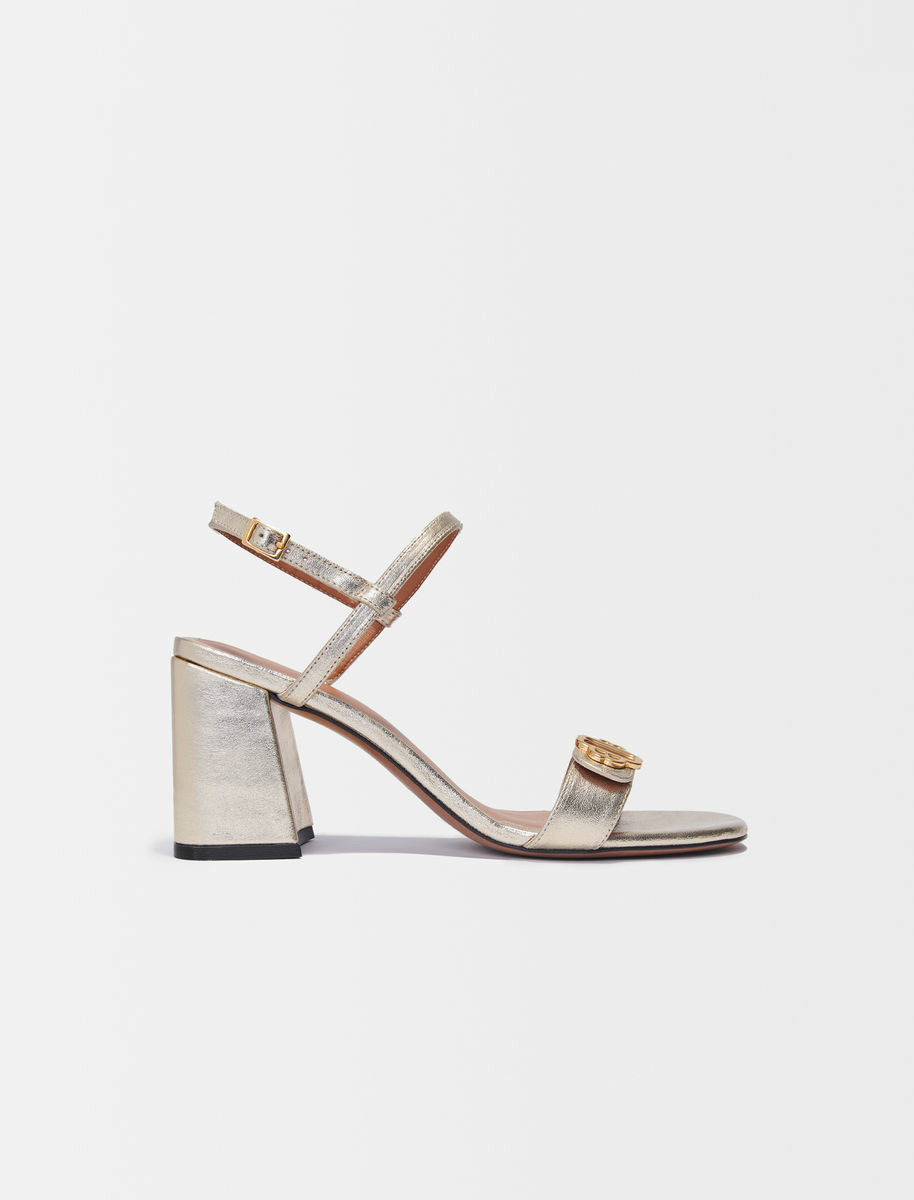 Sandales en cuir métallisé