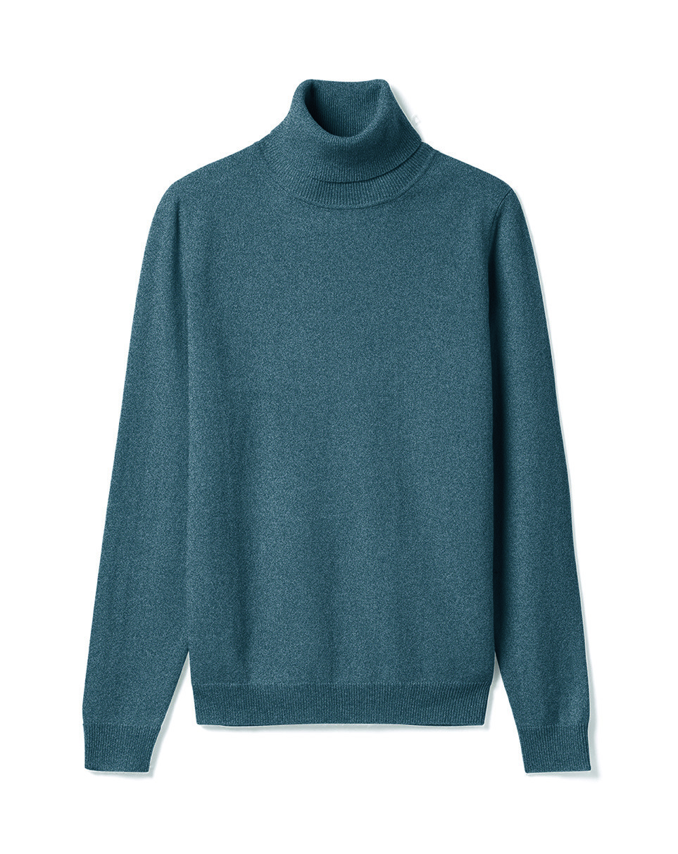 Pull col roulé classique - Femme - BLEU MINERAL