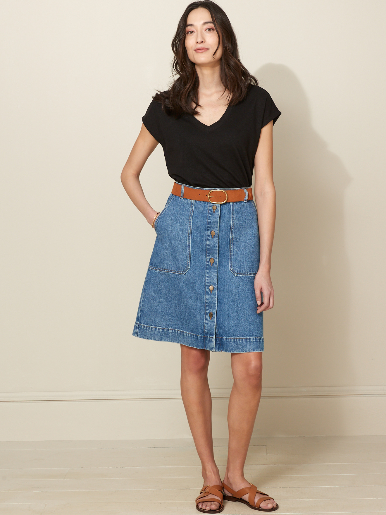 T-SHIRT V LIN VISCOSE