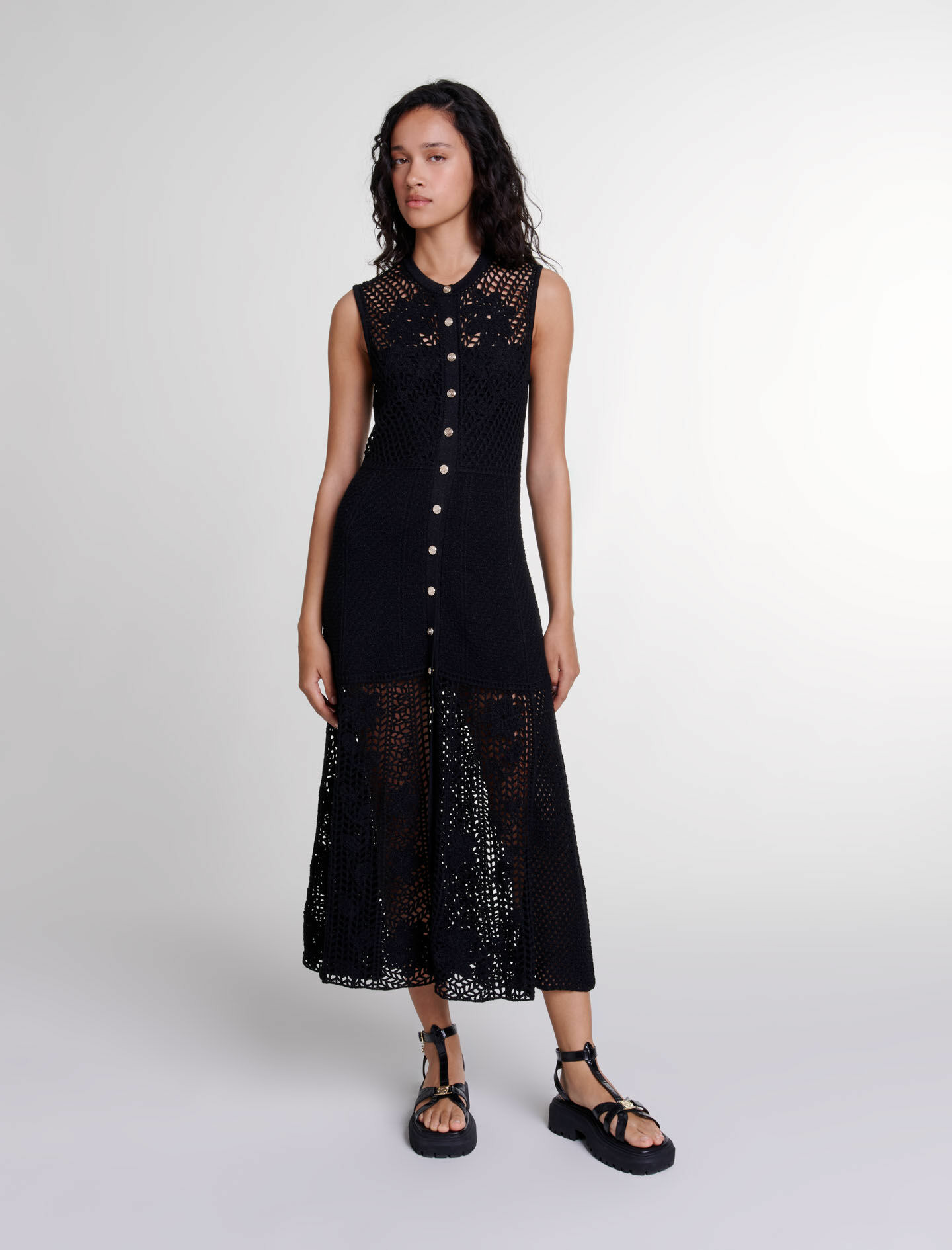 Robe longue en crochet