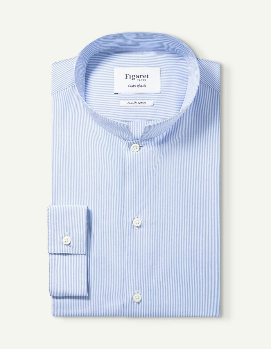 Chemise Ajustée rayée bleue