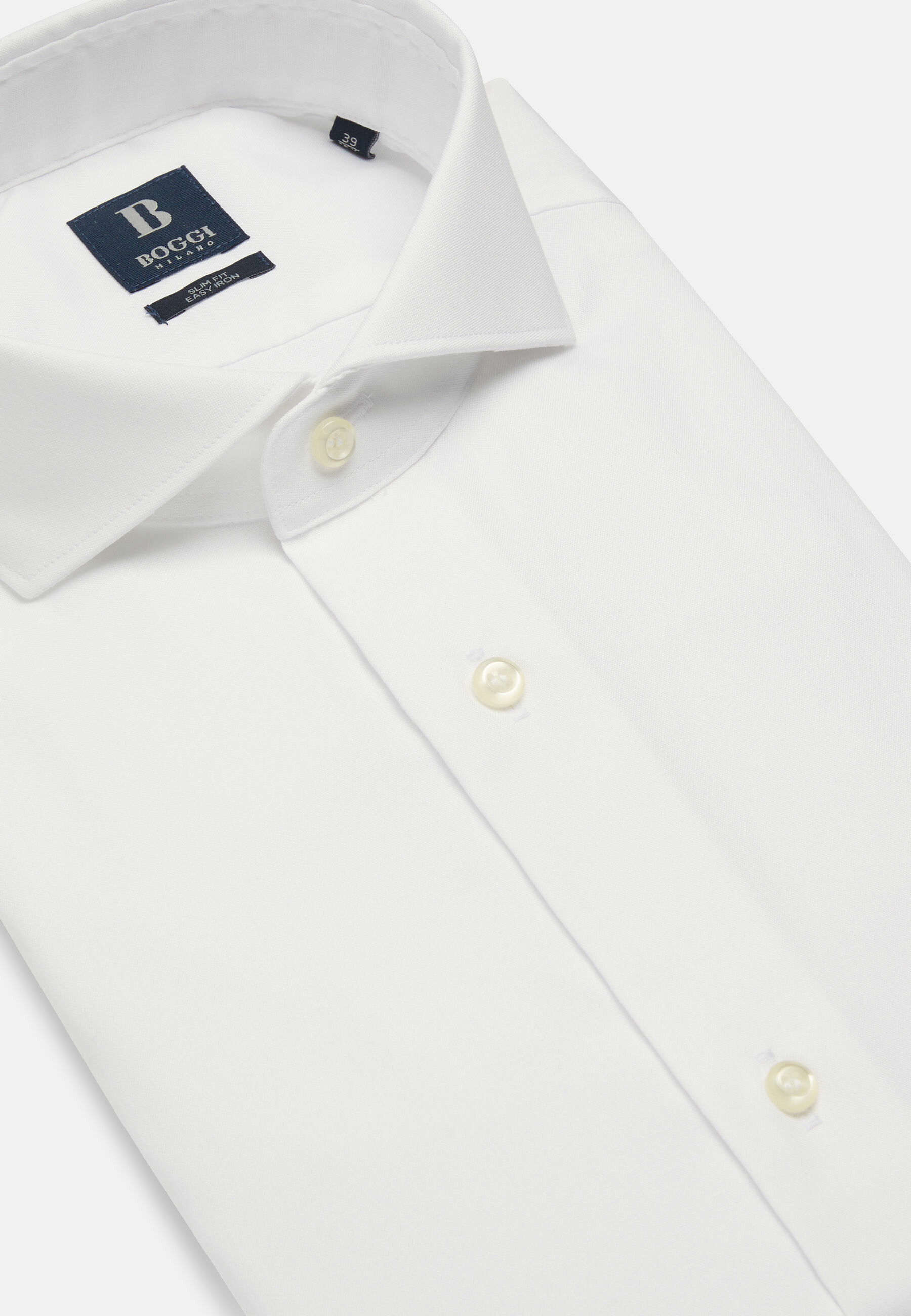 Chemise blanche pin point en coton slim fit