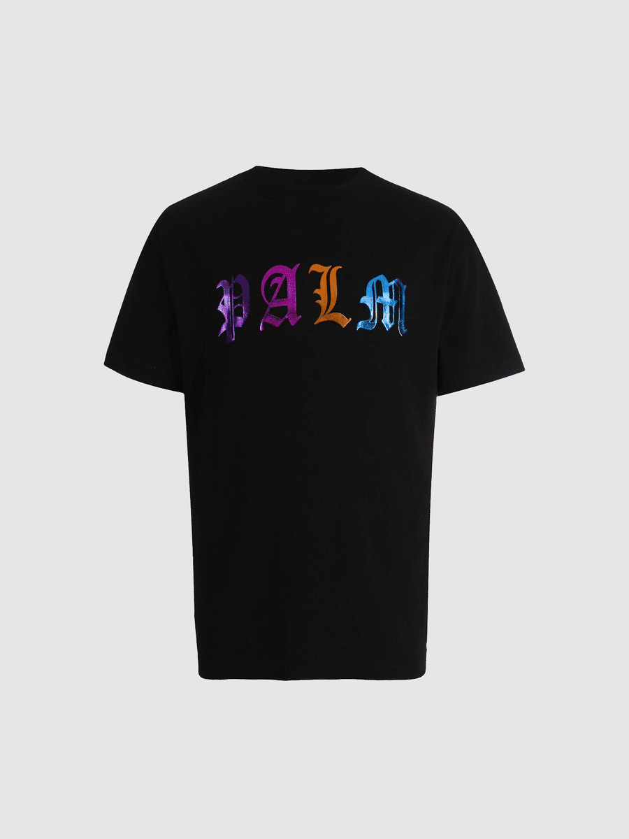 Palm Angels T-Shirt Gothic Logo Noir