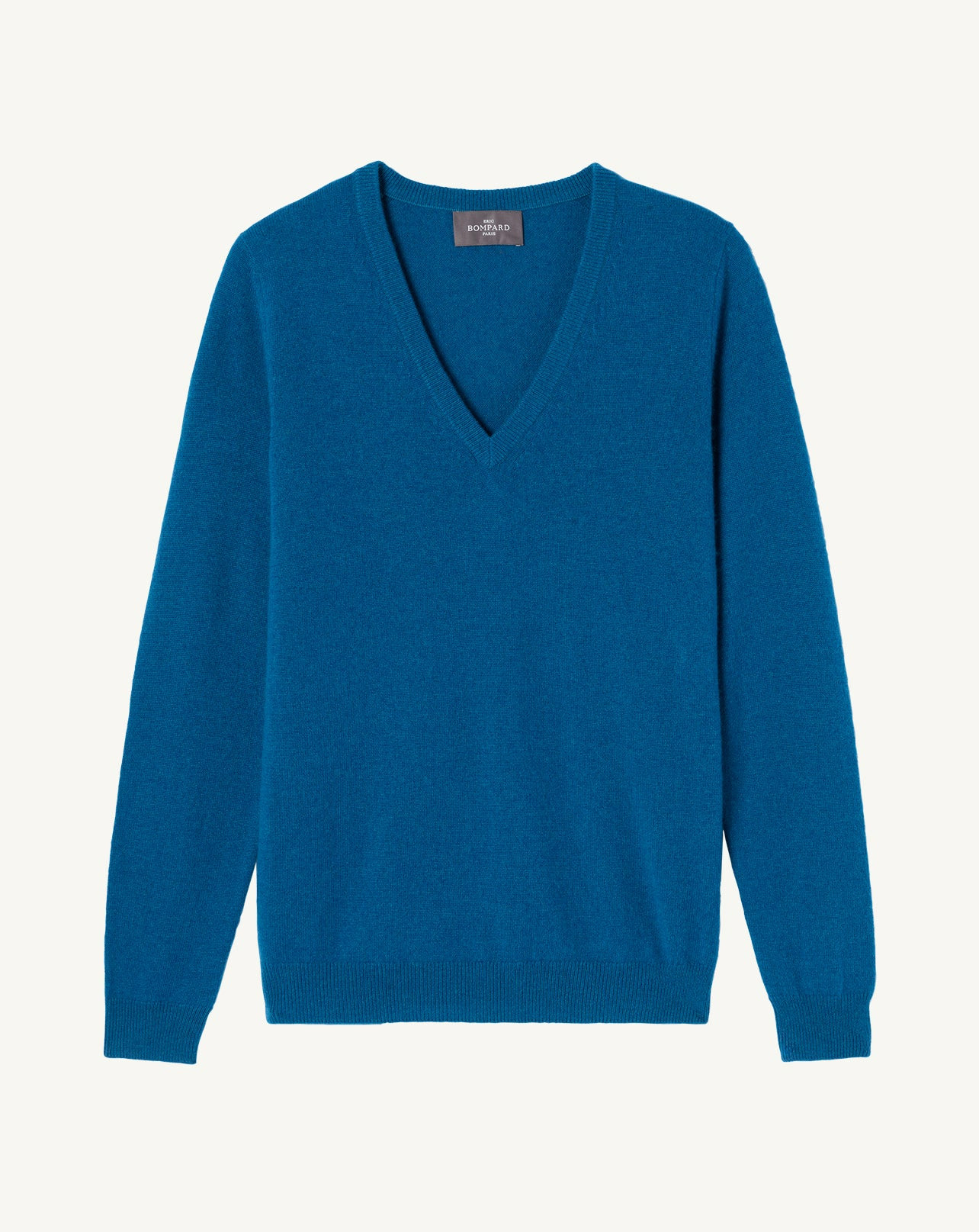Pull col V classique - Femme - BLEU PAON