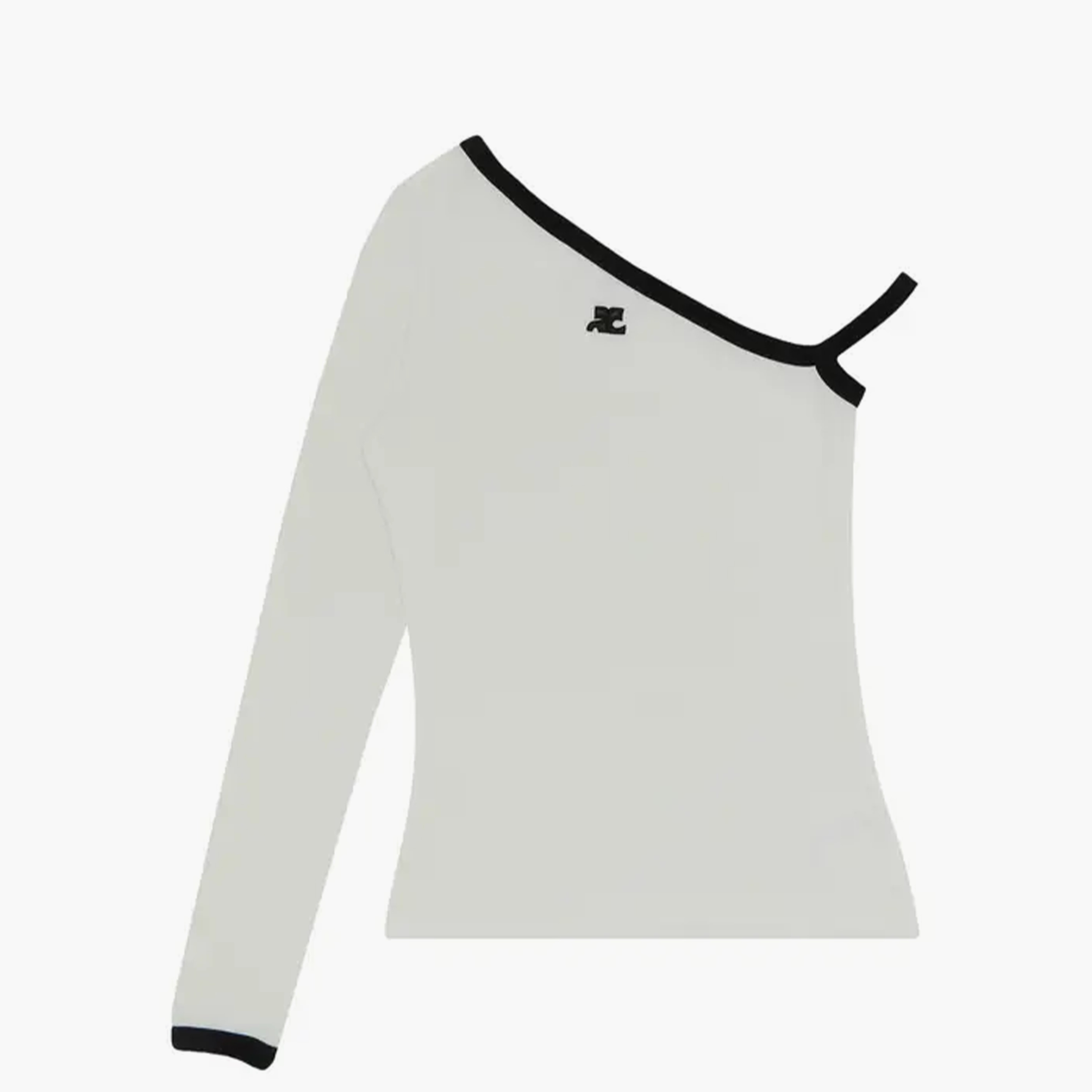 Courrèges T-Shirt Heritage Asymmetric Blanc