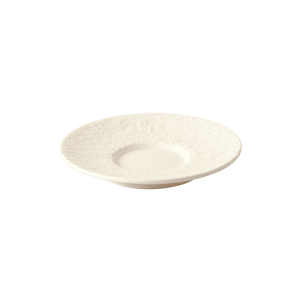 Manufacture - Sous-tasse pour tasse à expresso, ronde, blanche, en porcelaine haut de gamme, 12 x 12 x 2 cm