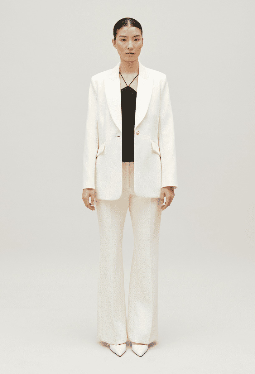 Veste tailleur bimatières