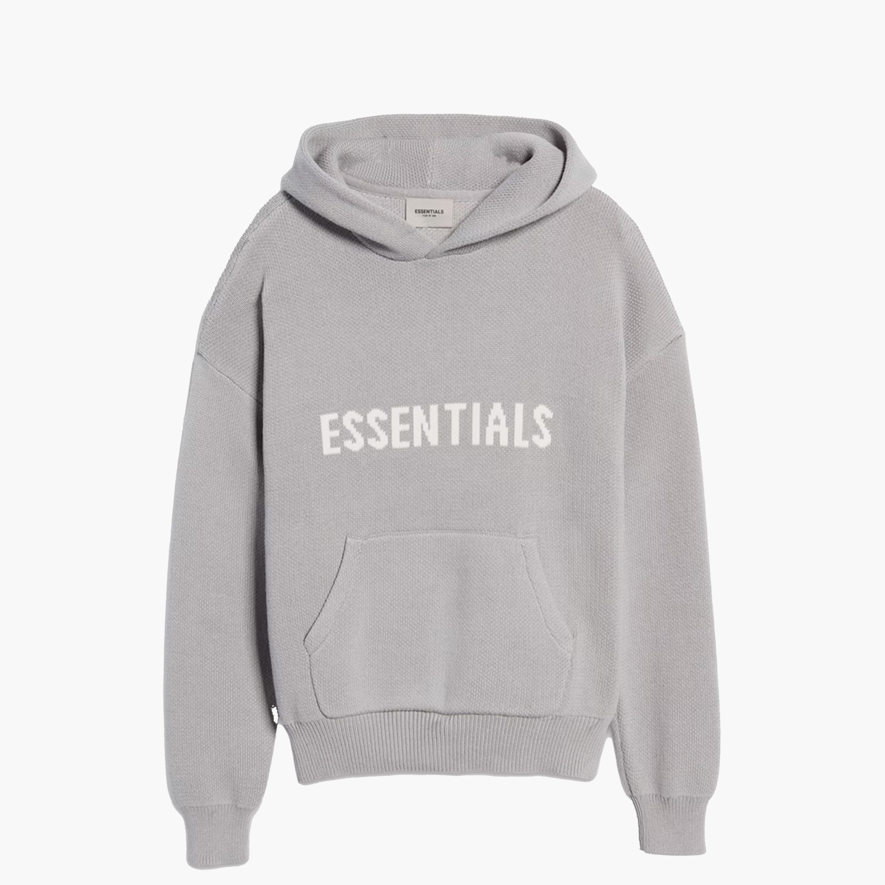 Essentials Hoodie En Maille Cement Gris