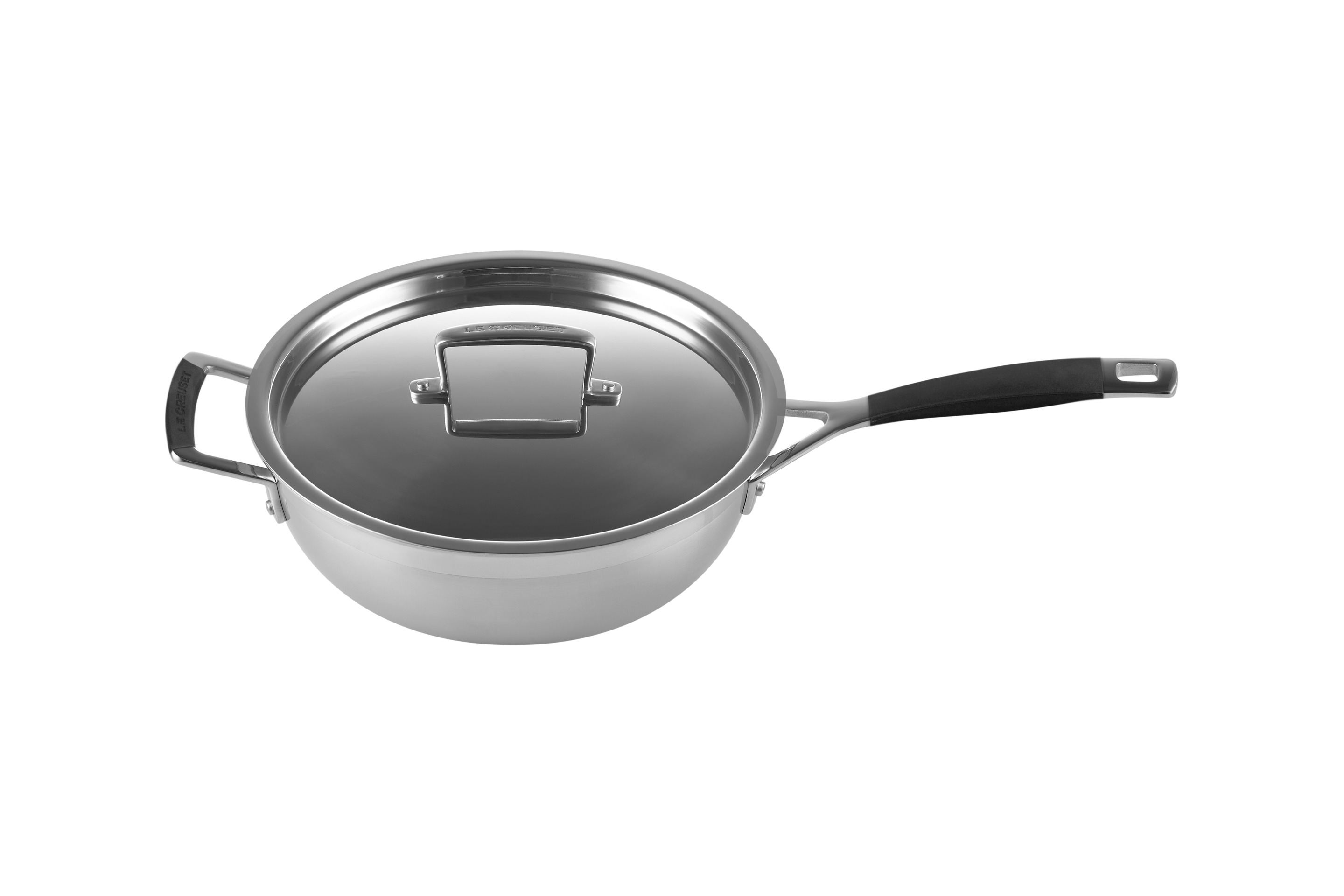 Sauteuse chef 24cm Inox Classique avec revêtement anti-adhérent, couvercle et poignée d'assistance