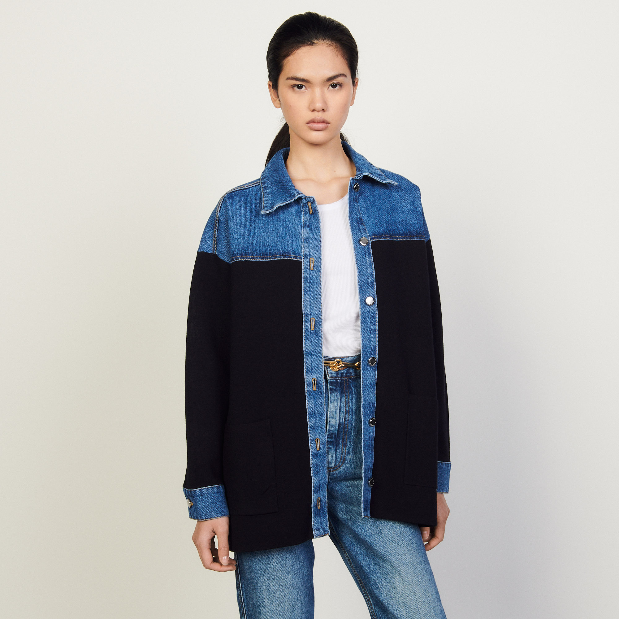 Cardicoat bi-matière esprit veste