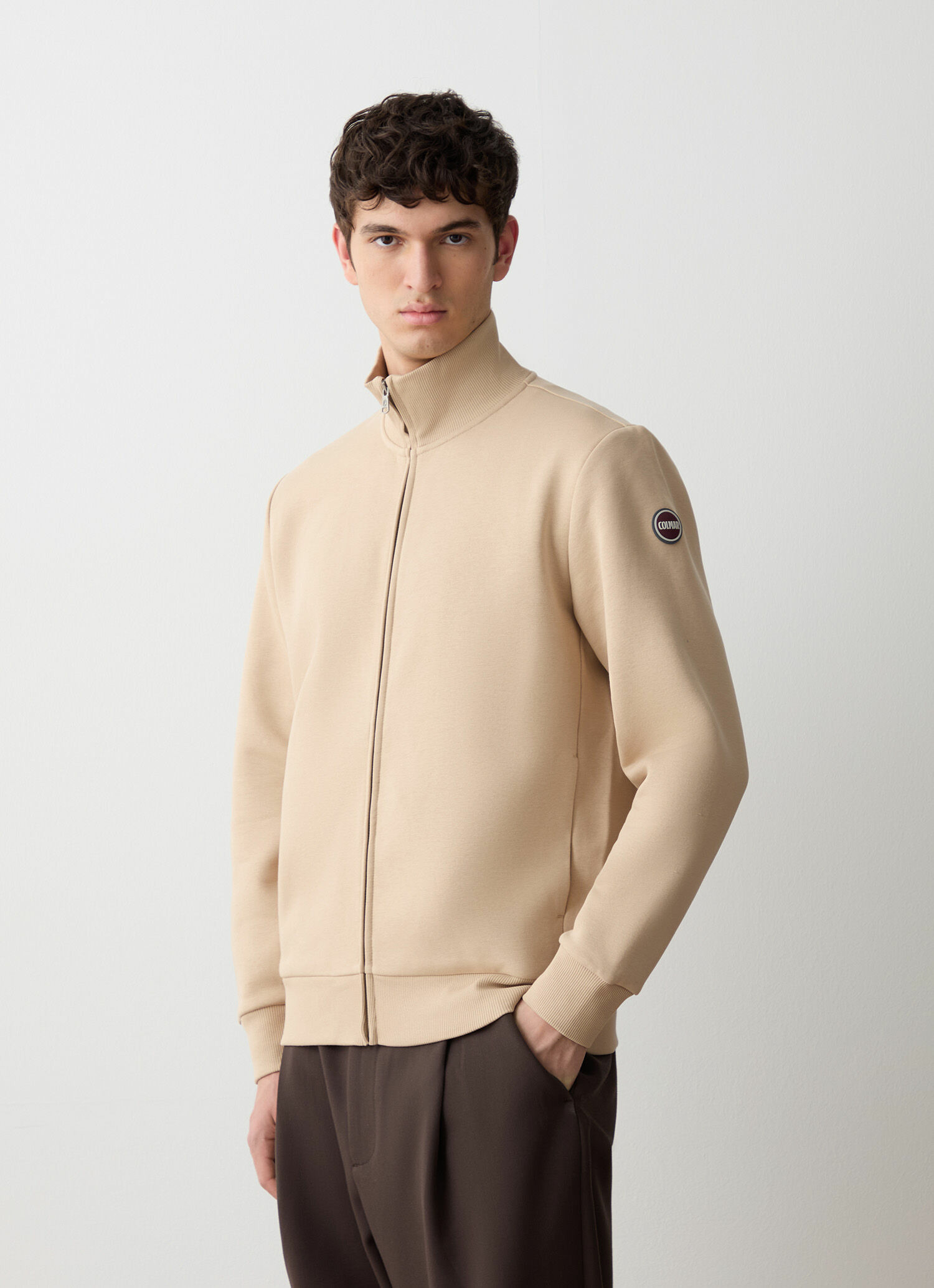 Sweat zippé à col montant