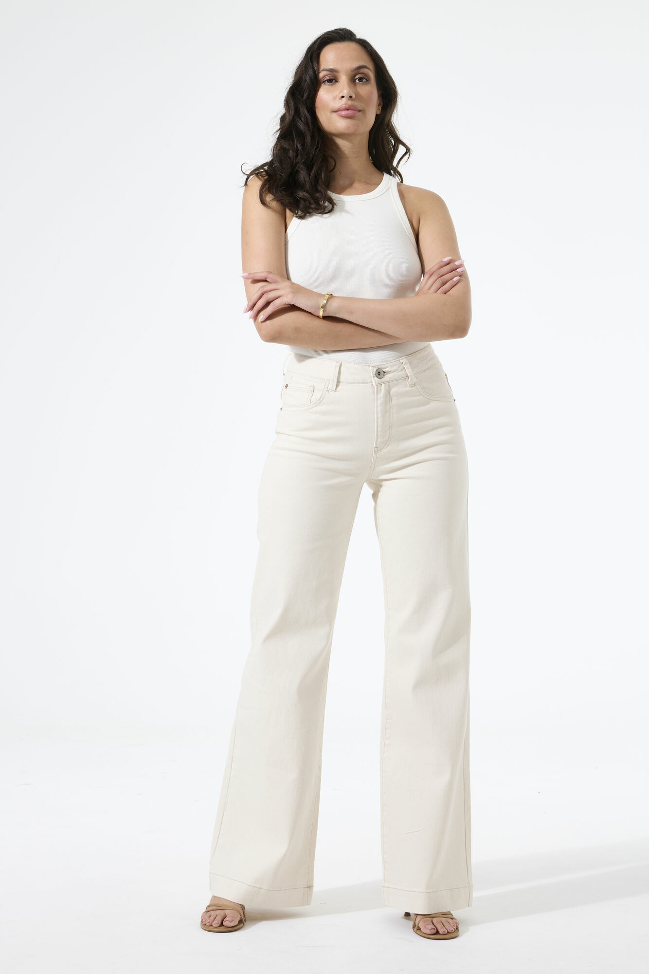 Women Jeans Celia wide Wide fit White