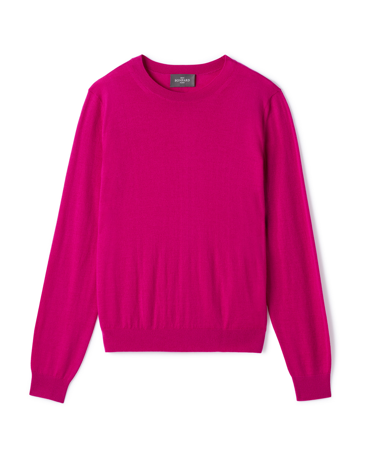 Pull col rond ultrafin - Femme - FUCHSIA