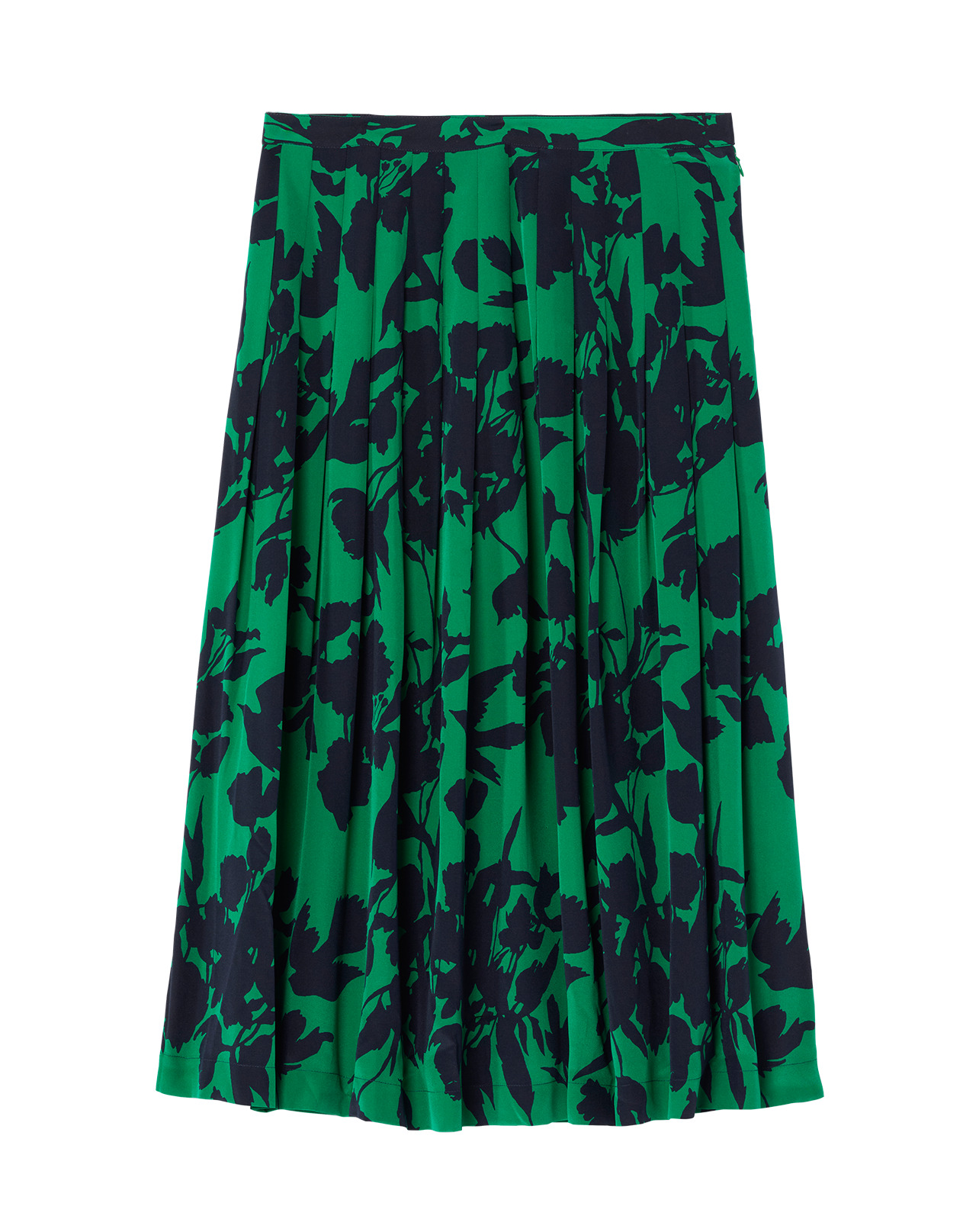 Jupe en soie imprimée - Femme - VERT CAROUBY/MARINE