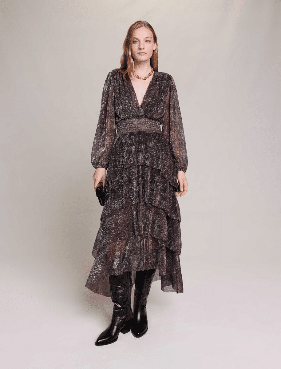 Robe longue à volants