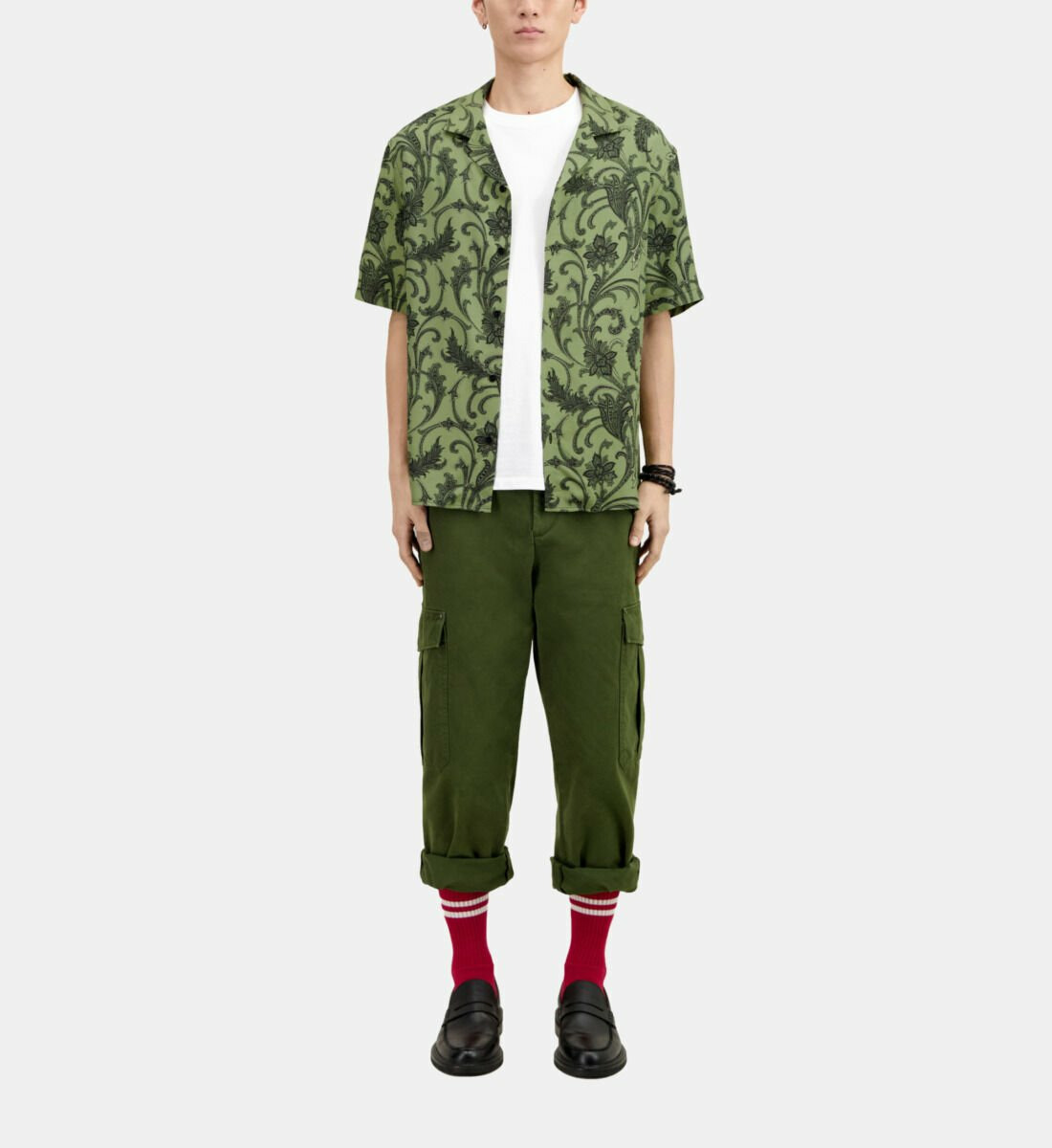 Chemise A Manches Courtes Col Requin Homme