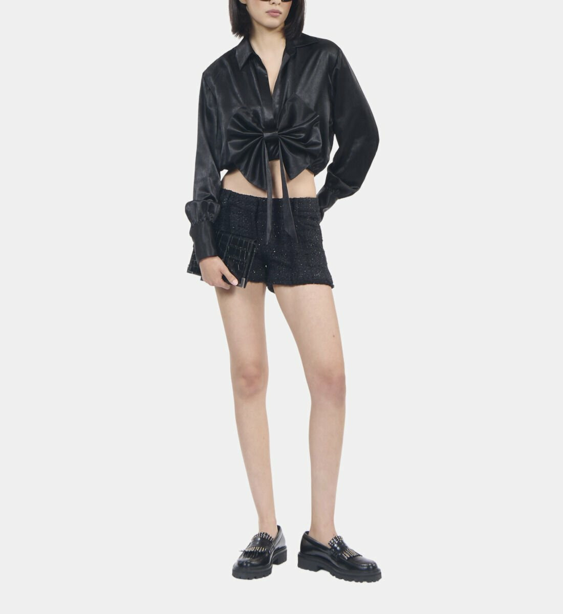 Top À Nœud Noir Femme