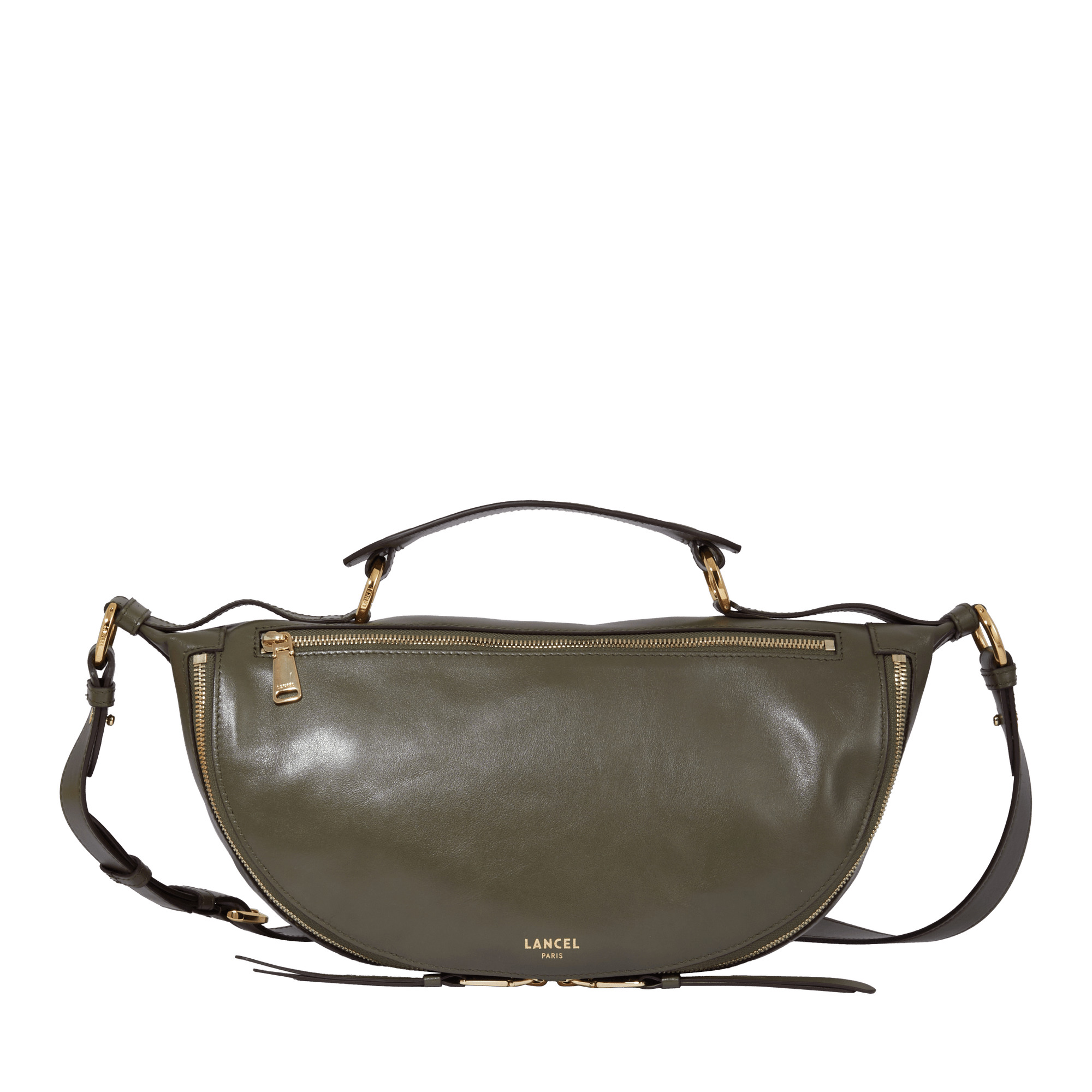 ORIGAMI DE LANCEL - SAC PORTE CROISE ZIPPE M - Kaki Fonce