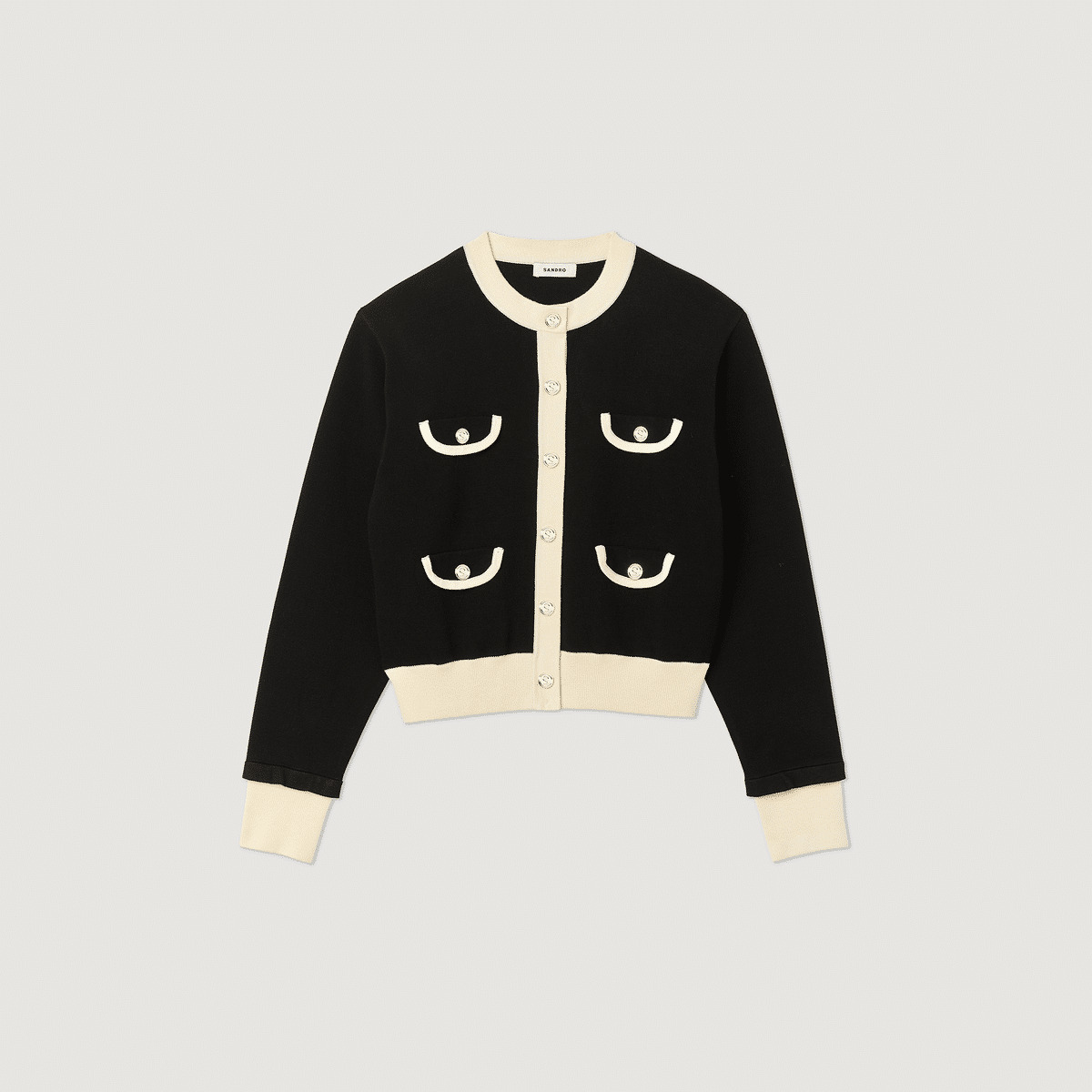 Cardigan bicolore à boutons