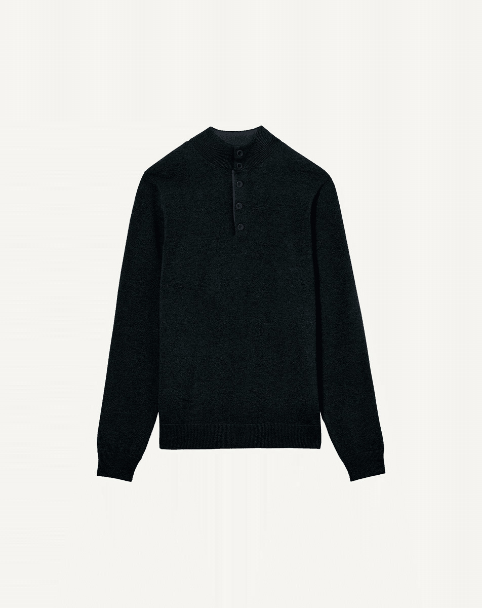 Pull col montant bicolore - Homme - NOIR/MARINE